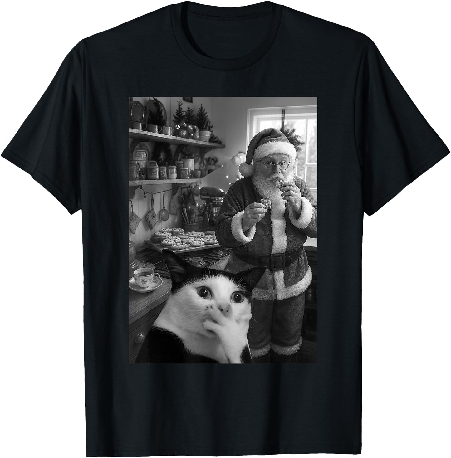 Cat Taking A Selfie Santa Christmas Xmas Pajamas Holiday