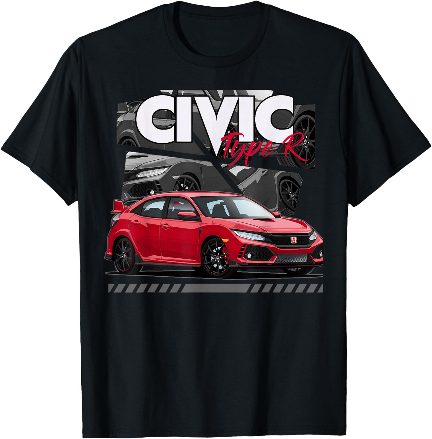 Civic Type R FK8 Japanese Car T-Shirt, Small, Black