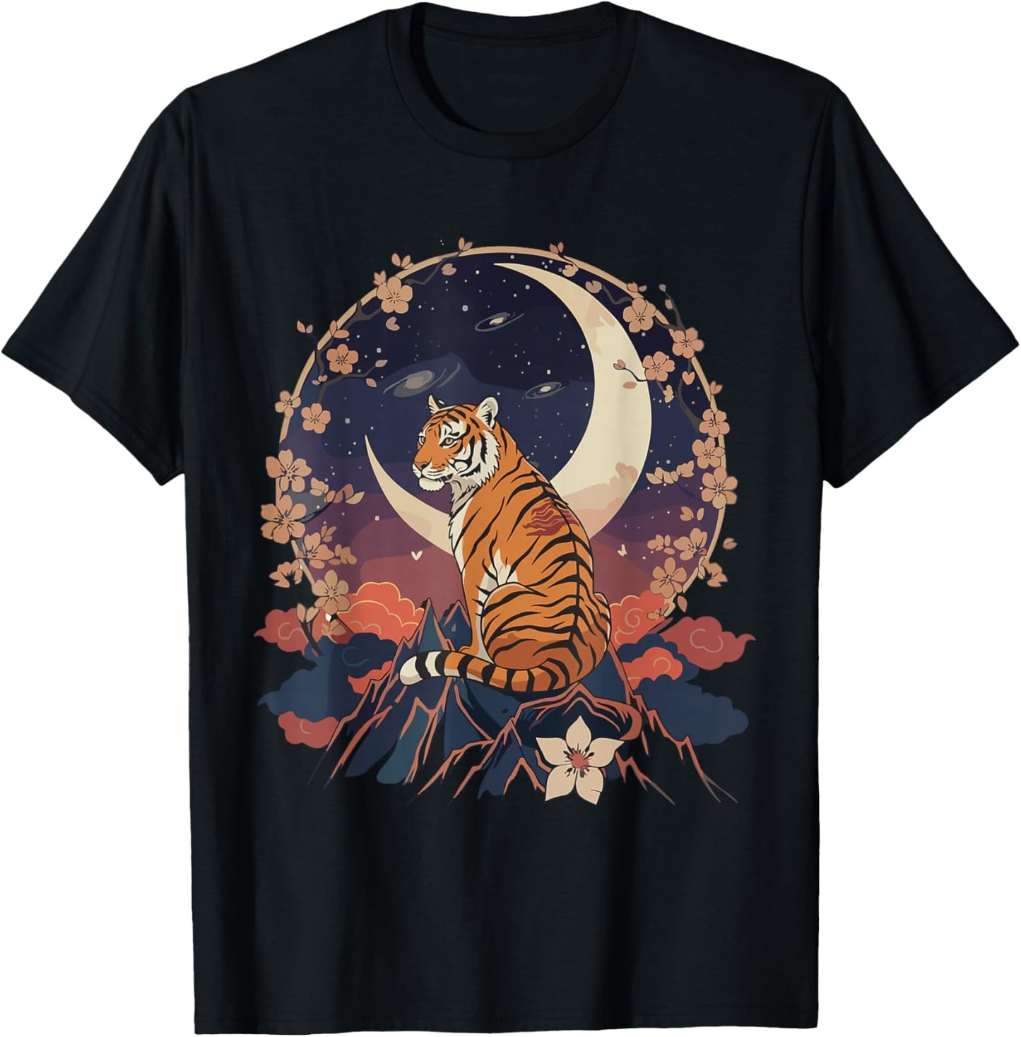 Kawaii Tiger Moon Japanese Anime T Shirts Men Women Kids