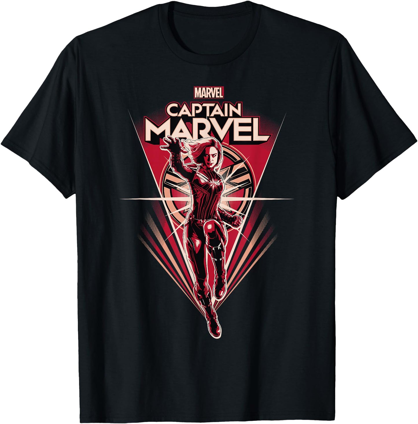Marvel Captain Marvel Retro Style Flight Graphic T-Shirt