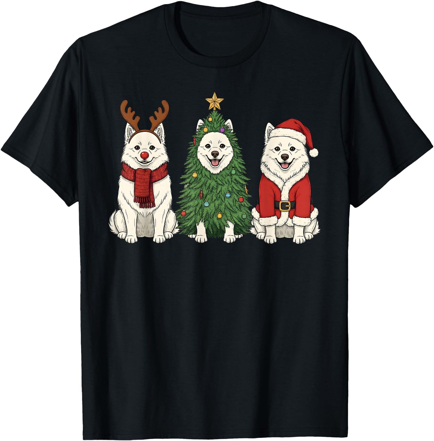 Retro Christmas American Eskimo Dog Santa Reindeer Dog Lover