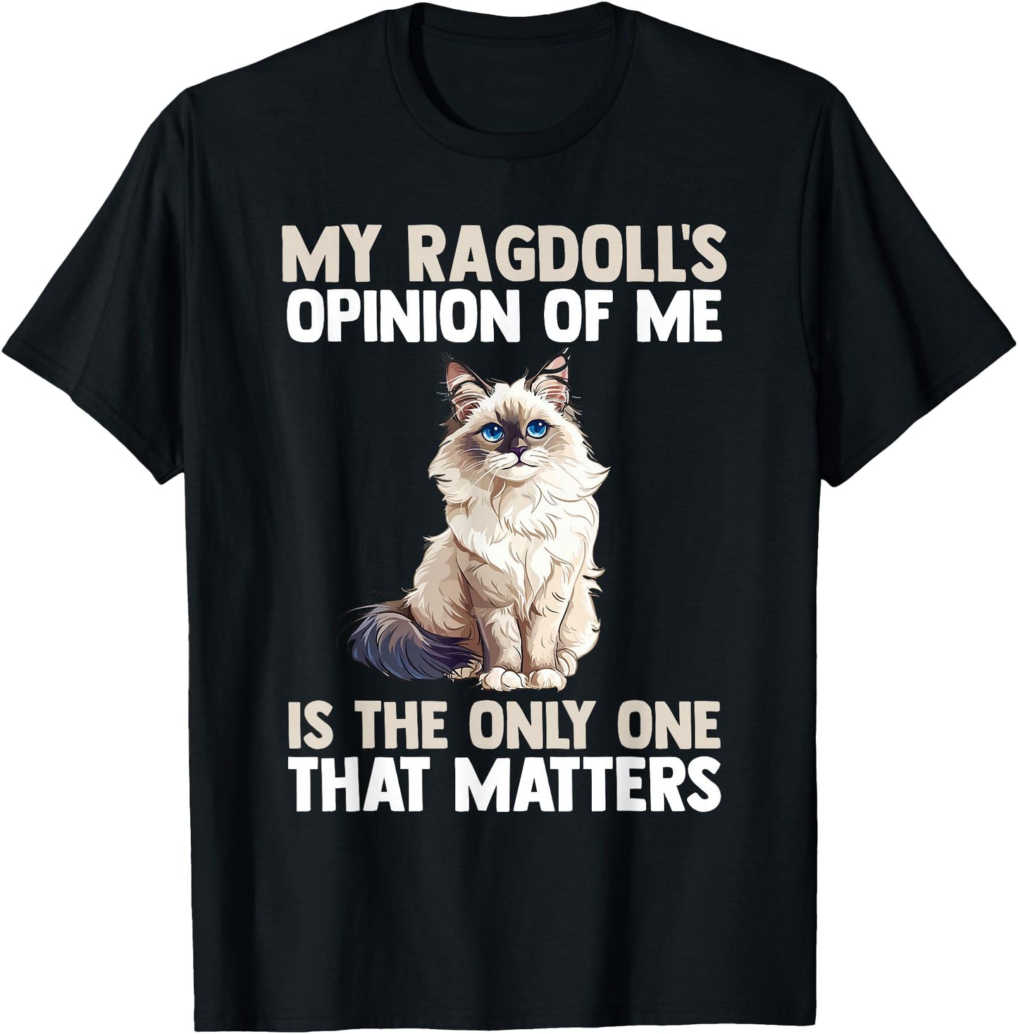 Ragdoll Cat Gift Cat Ragdoll T-Shirt Black Unisex-Adults Small Classic Fit V-Neck Short Sleeve Cat Cartoon Cat Themed