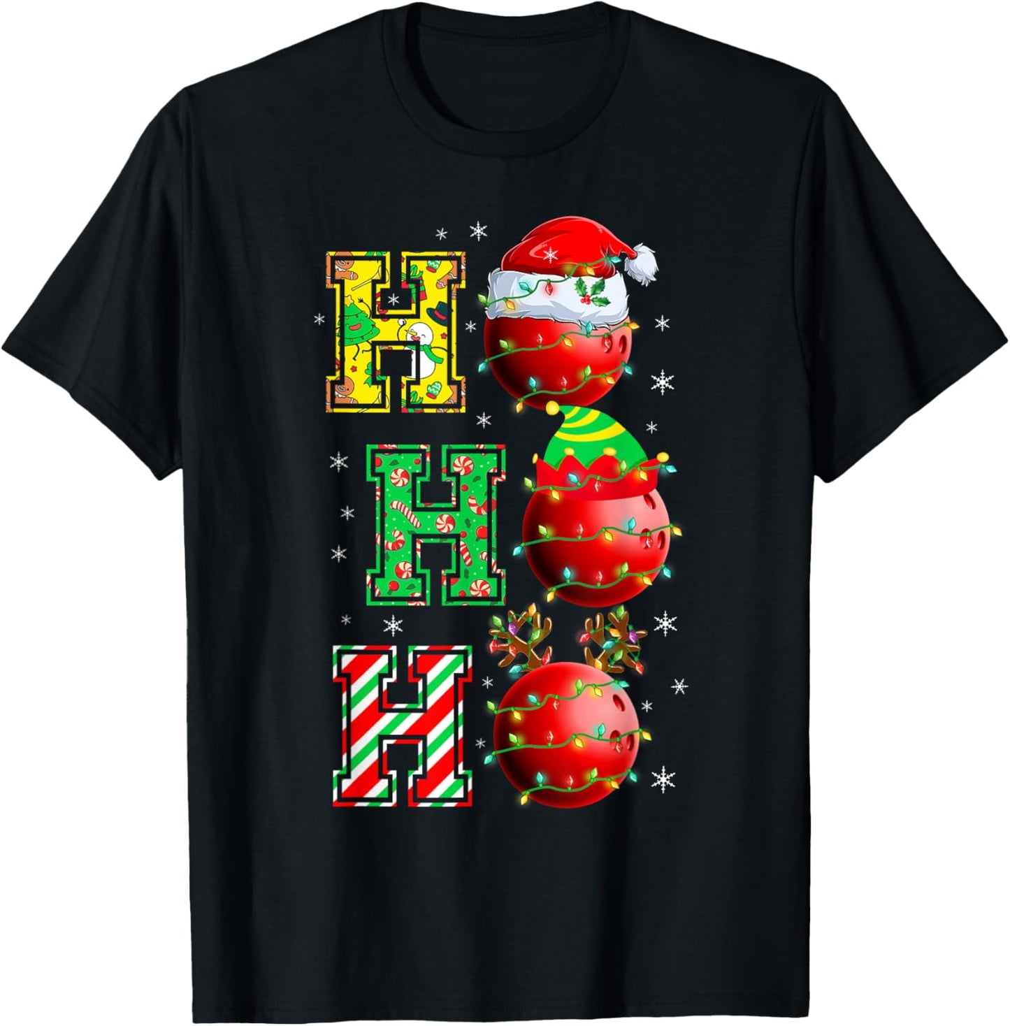 HOHOHO Santa Elf Reindeer Bowling Balls & Christmas Lights