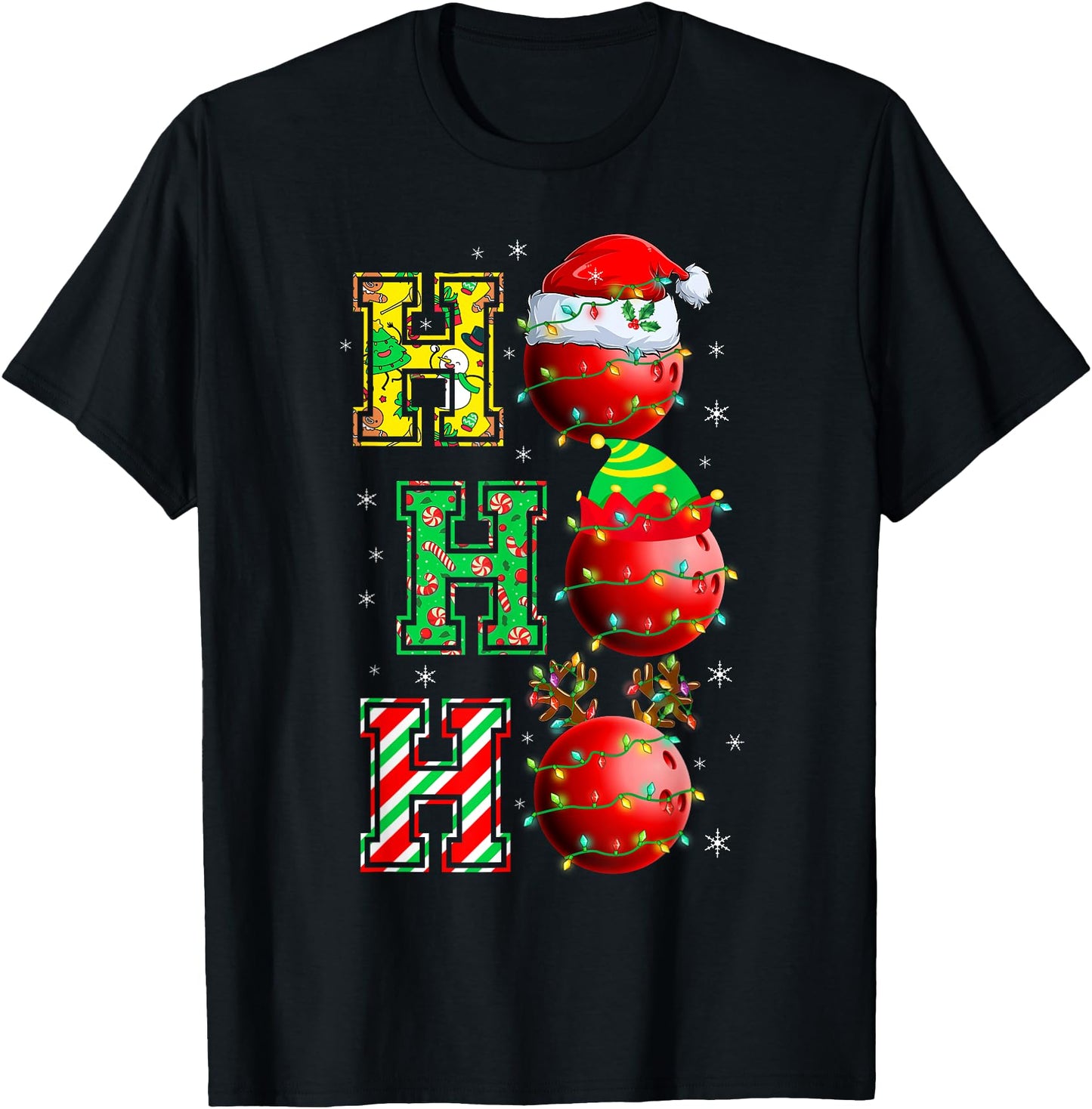 HOHOHO Santa Elf Reindeer Bowling Balls & Christmas Lights