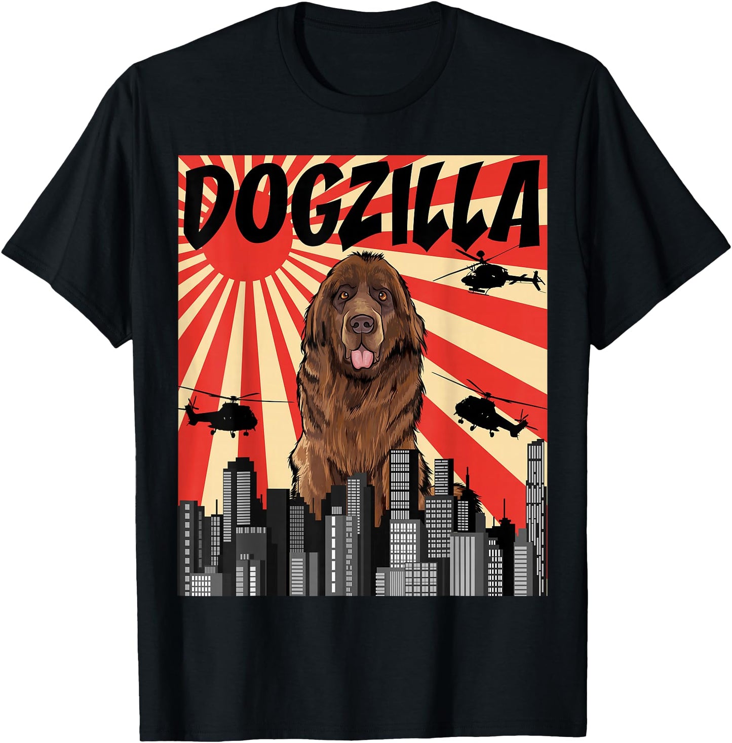 Funny Retro Japanese Dogzilla Newfoundland