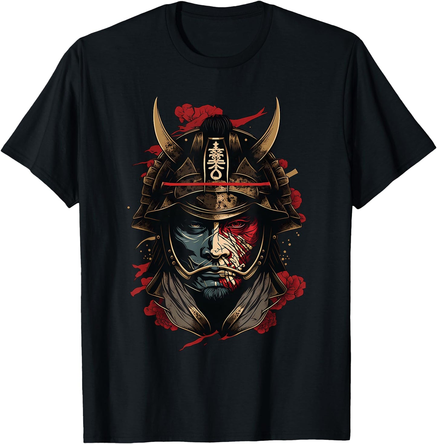 Samurai Mask Traditional Japanese Warrior Sword Retro Tattoo
