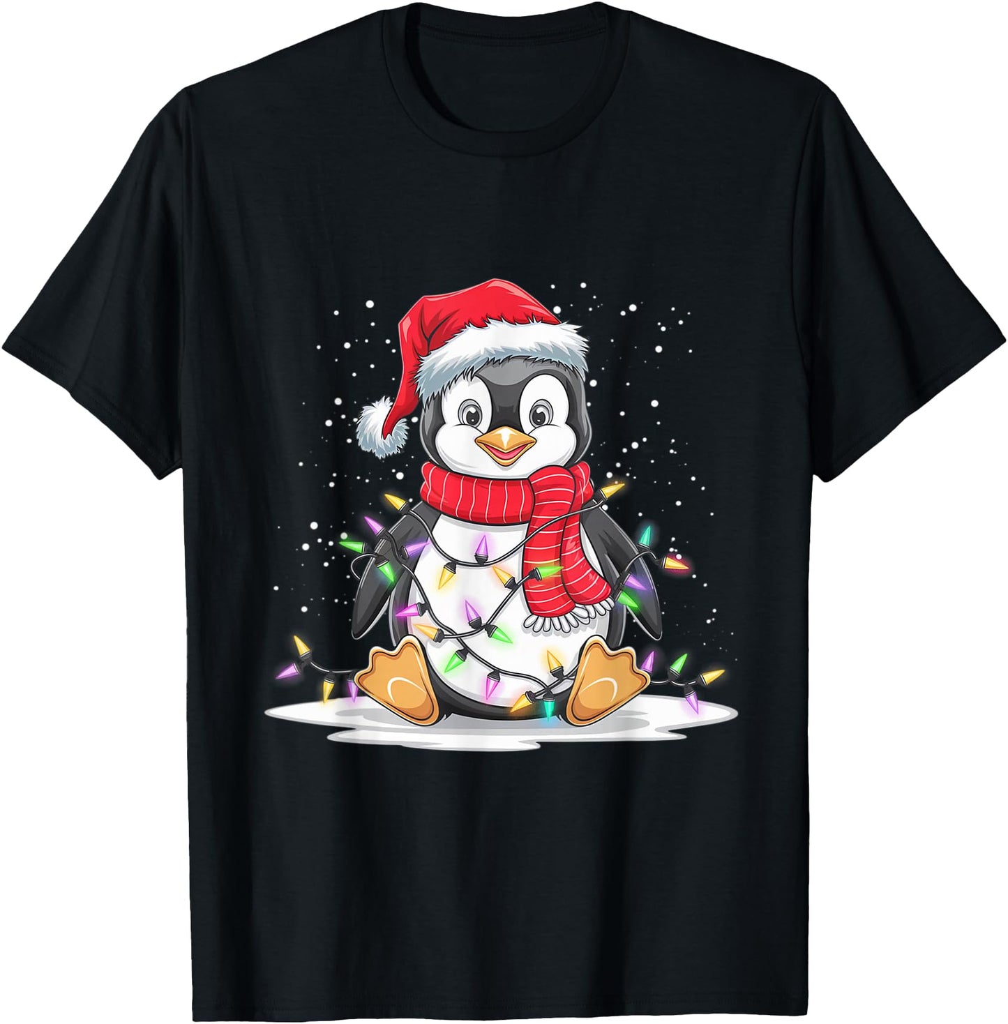 Funny Xmas Matching Santa Hat Penguin Christmas Tree Lights