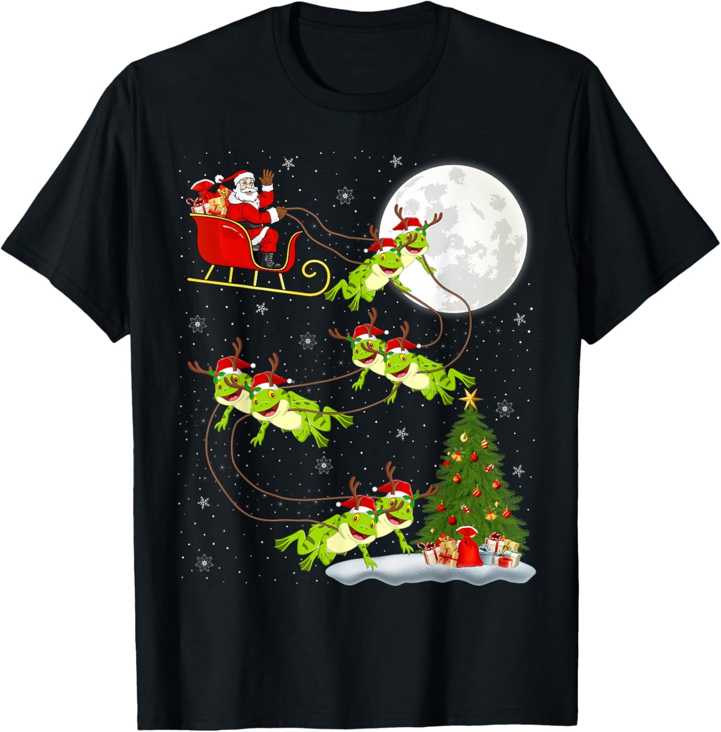 Xmas Tree Lighting Santa Riding Frog Christmas