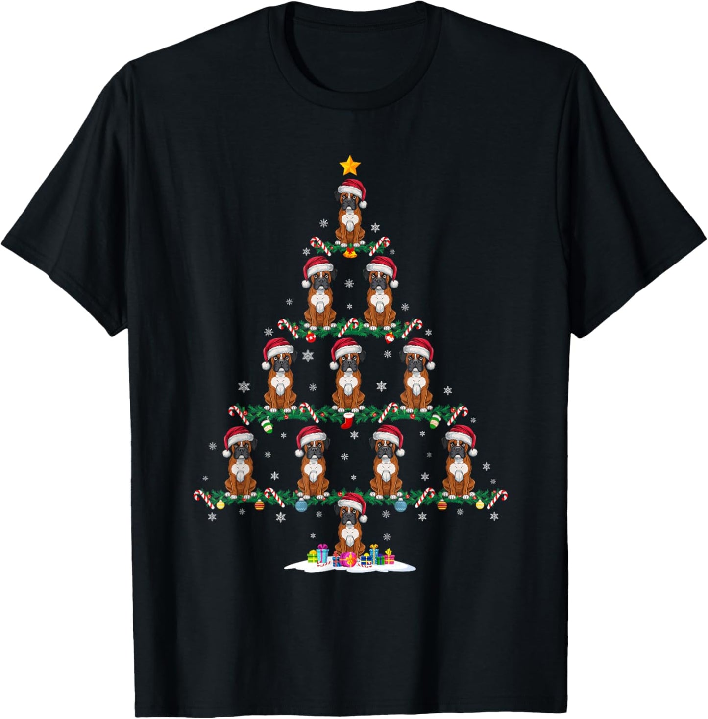 Boxer Dog Christmas Tree Pajama Men Women Kids Ugly Xmas