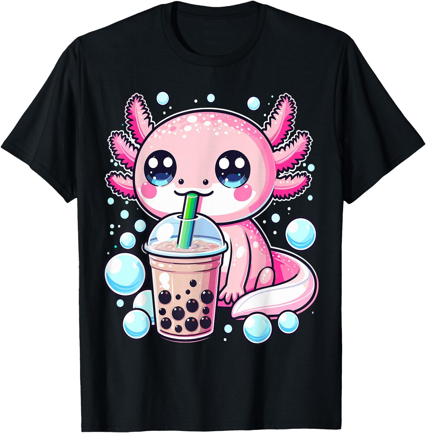 Axolotls Bubble Boba Tea Anime Cute Kawaii Axolotl