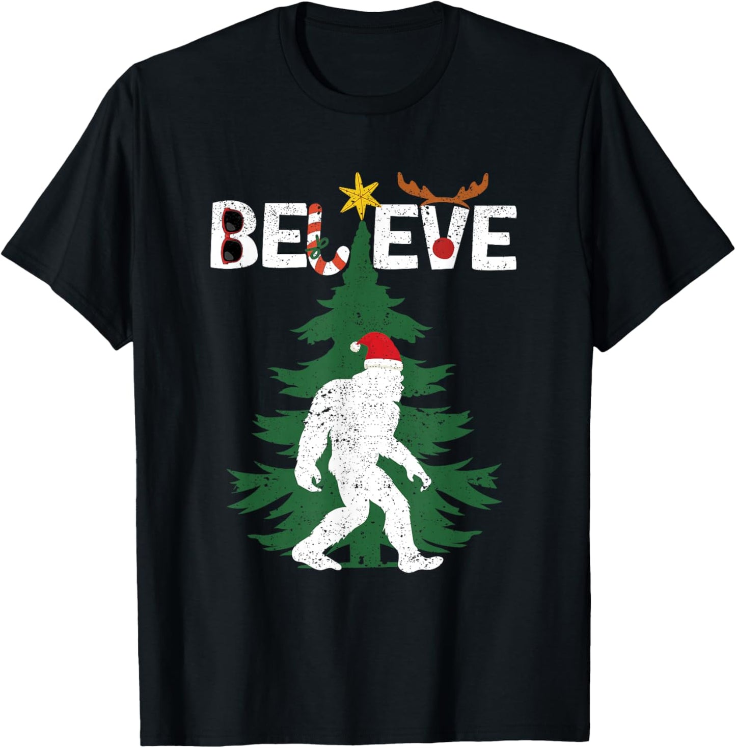 Believe Bigfoot Sasquatch Yeti Santa Hat Christmas Pajamas