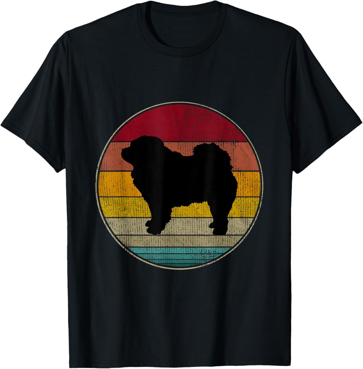 Chow Chow Dog Silhouette Pet Lovers Vintage Retro T-Shirt