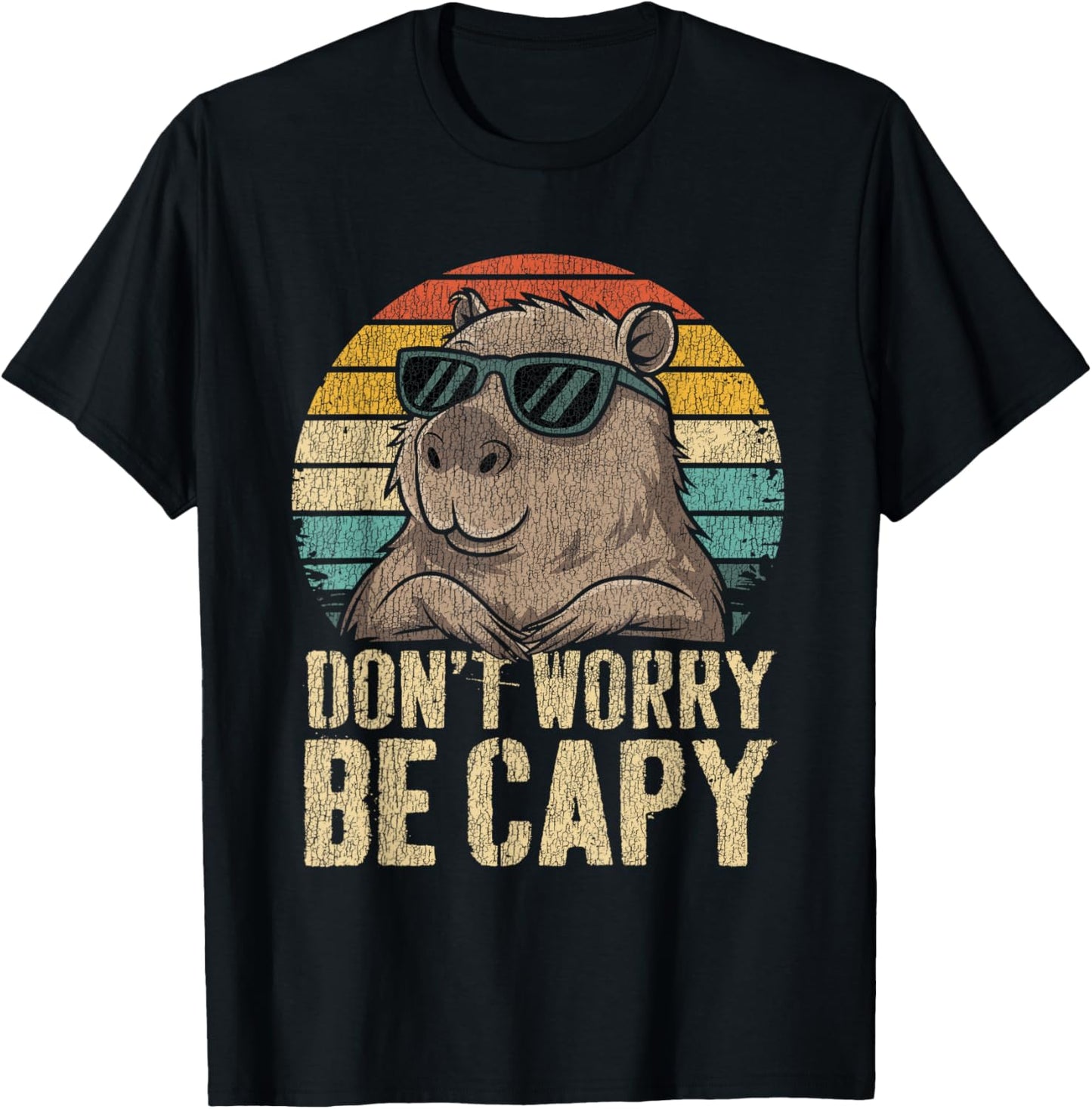 Dont Worry Be Capy Capybara Retro Men Women Boys Kids Youth