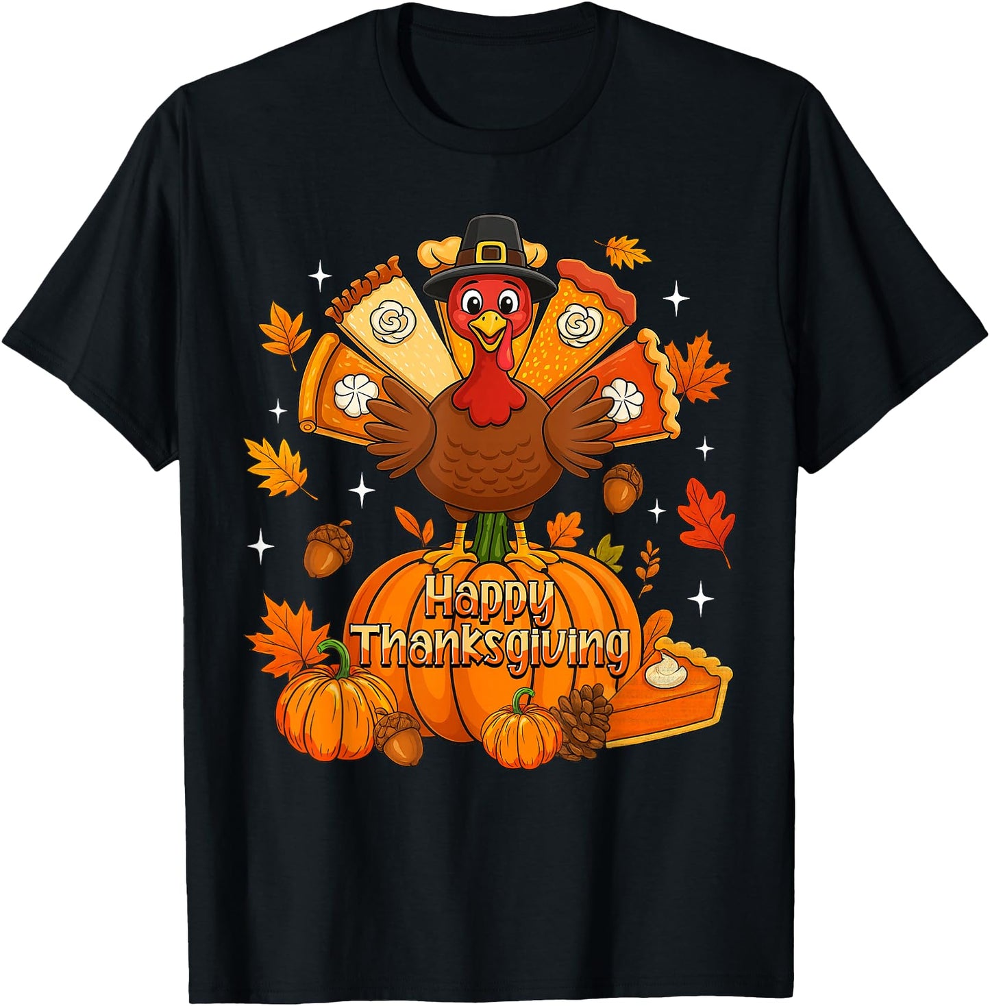 Happy Thanksgiving Autumn Pumpkin Thankful Turkey Boys