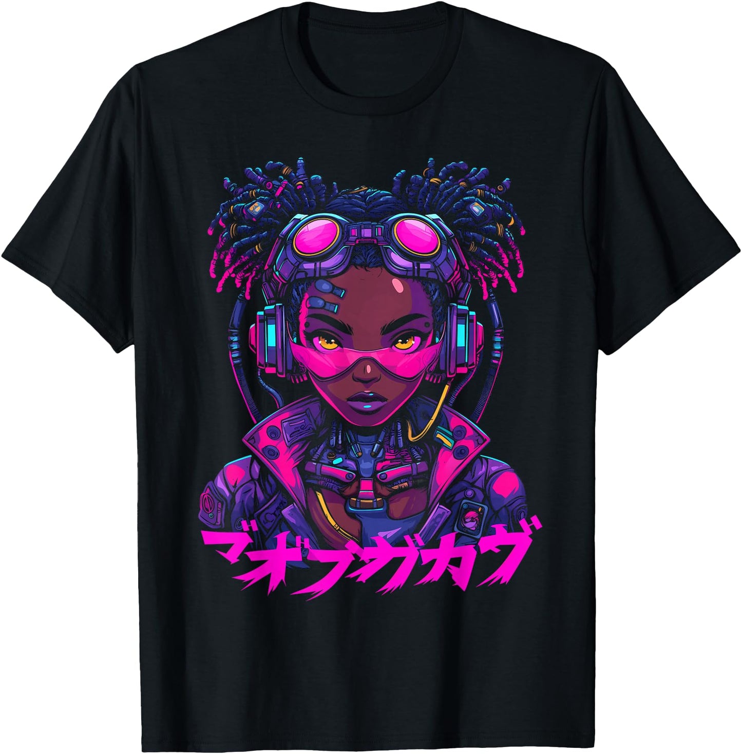 Harajuku Cyberpunk Black Girl Anime Manga Waifu Japanese