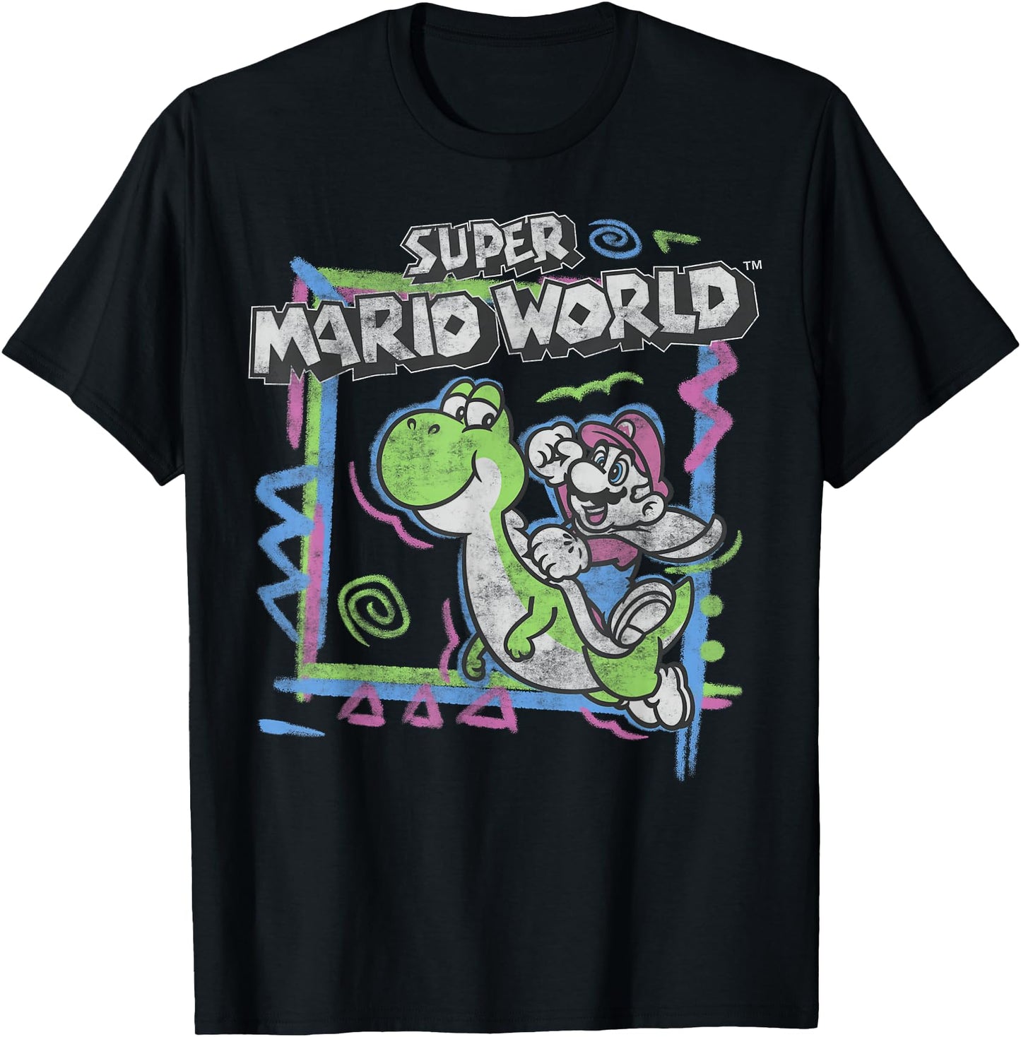 Super Mario World 90's Neon Abstract Nintendo Yoshi Ride