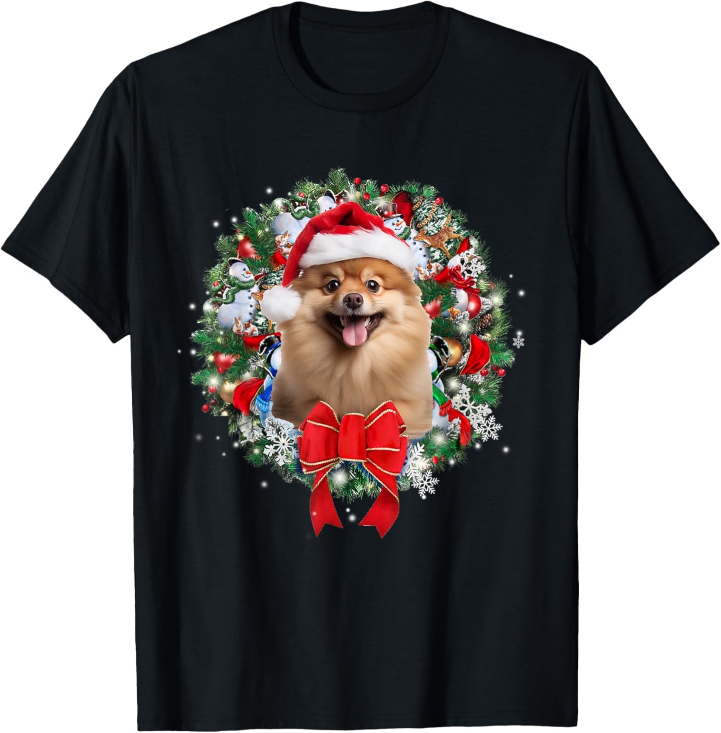 Pomeranian Christmas Wreath Decoration Xmas Pajamas