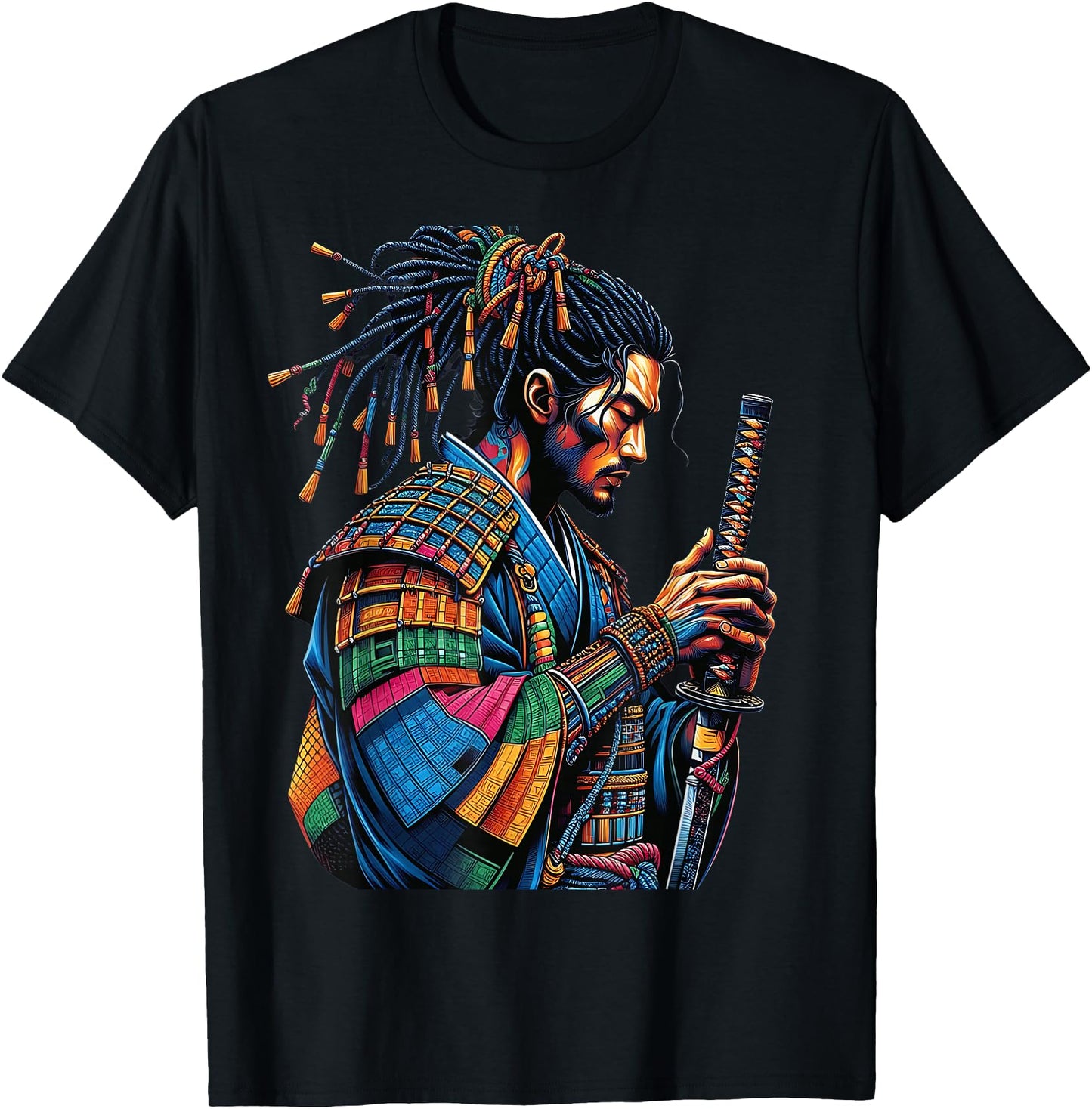 Afro American Samurai Warrior Japanese Style Bushido Art