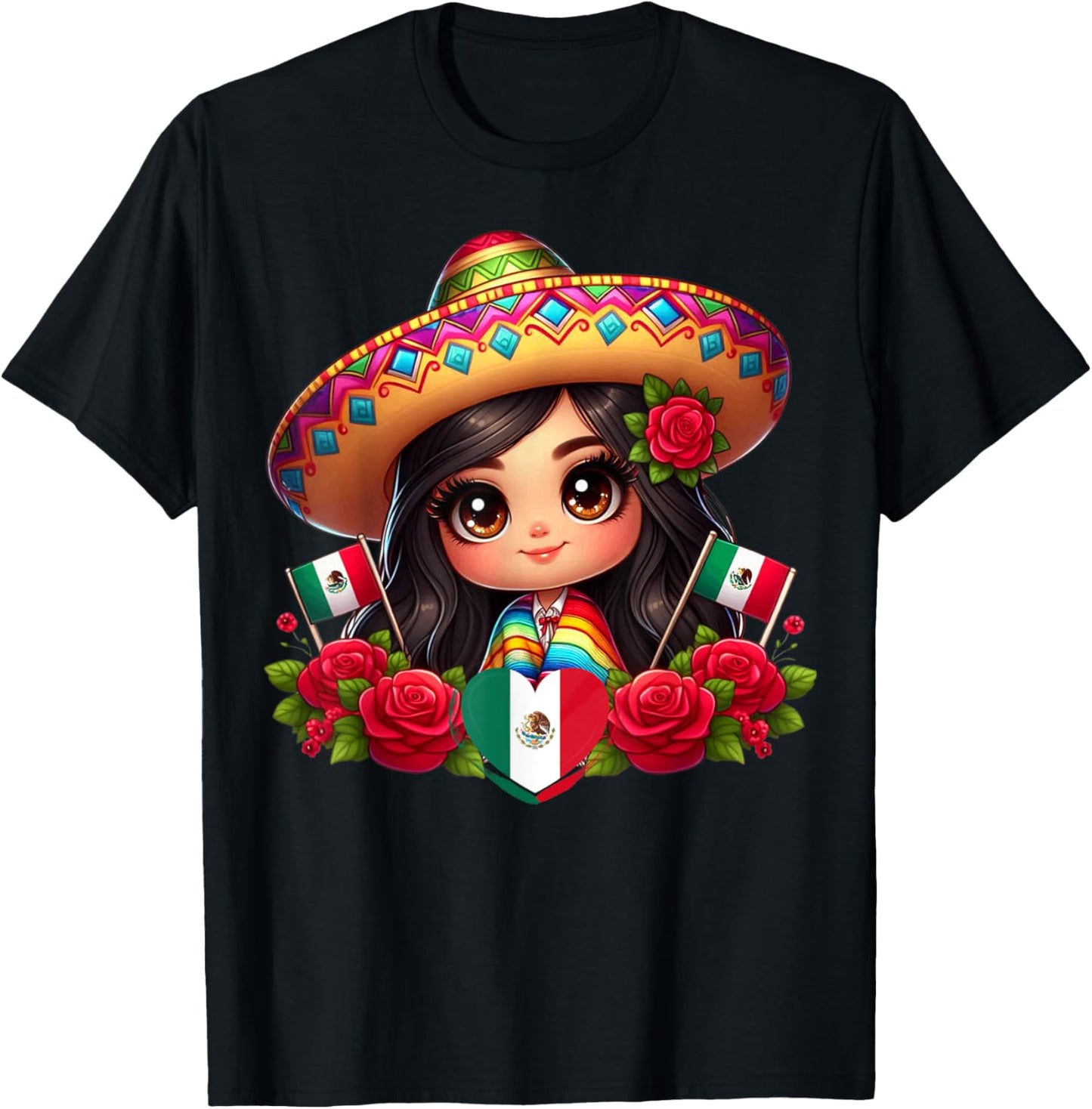 Adelita Mexican Cute Chibi Zarape Brown Haired Chingona