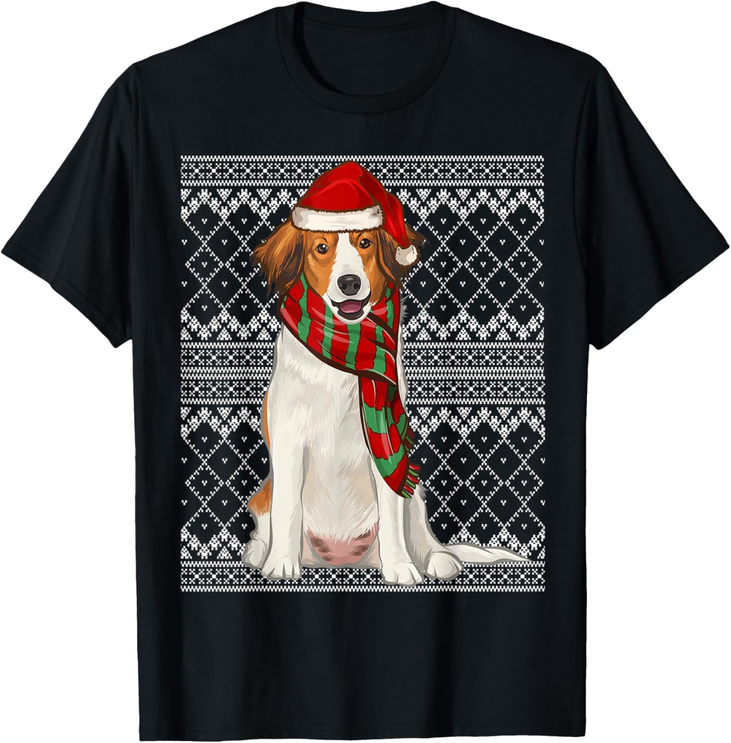 Xmas Dutch Kooikerhondje Santa Claus Hat Ugly Christmas