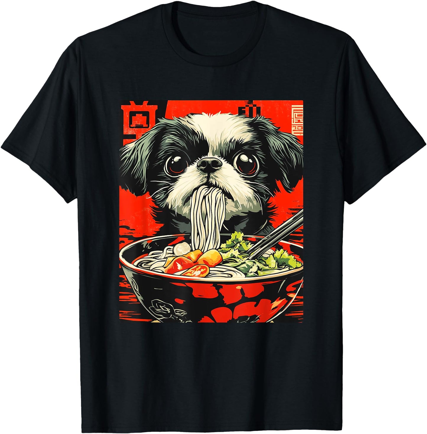 Shih Tzu Eating Japanese Ramen