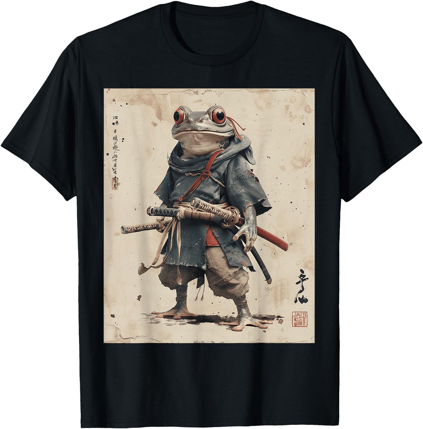 Samurai Frog Warrior Japanese Ukiyo-e Art Vintage Aesthetic