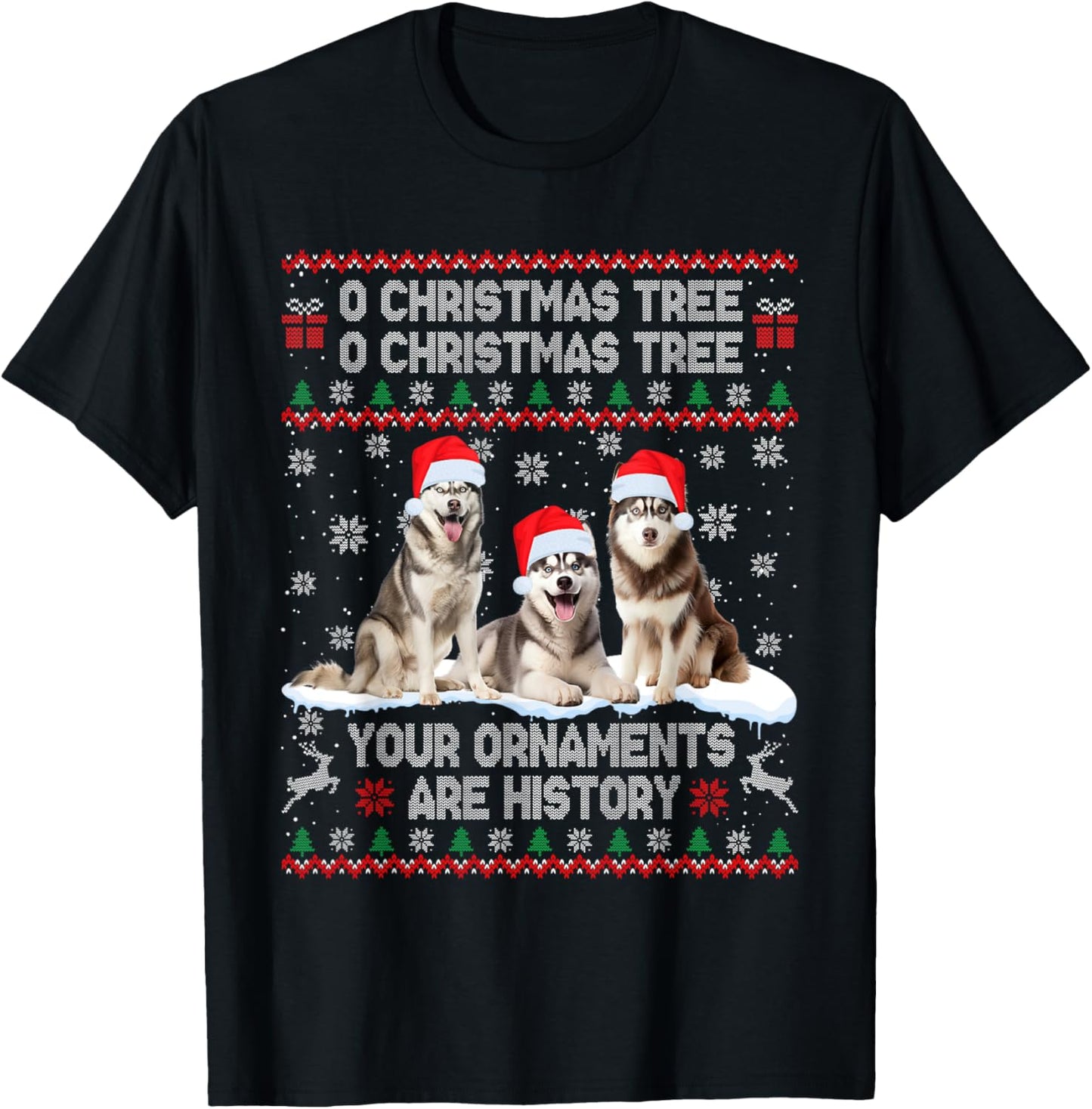 Siberian Husky Dog Ugly Sweater Christmas Light Xmas Pajama