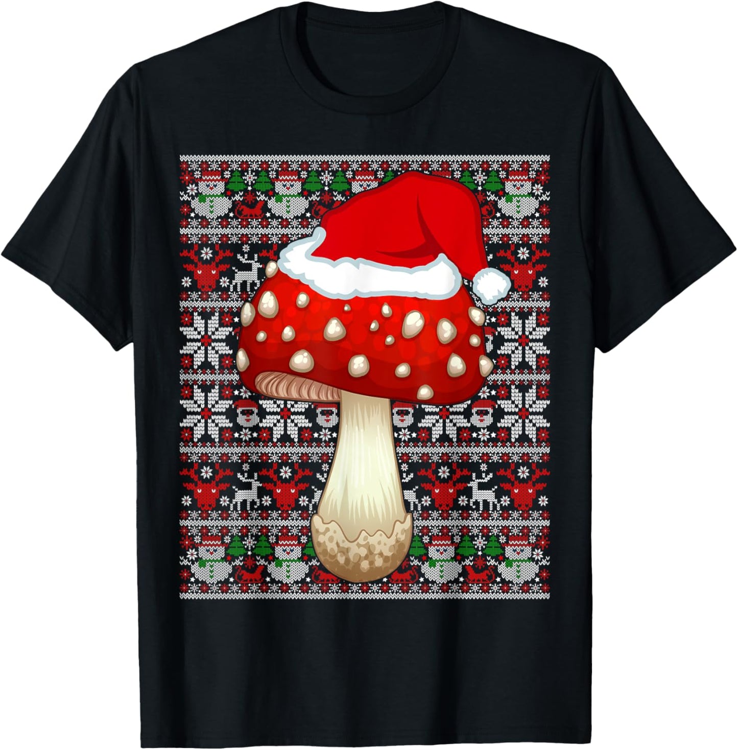 Santa Hat Ugly Christmas Sweater Mushroom Fruit Lovers