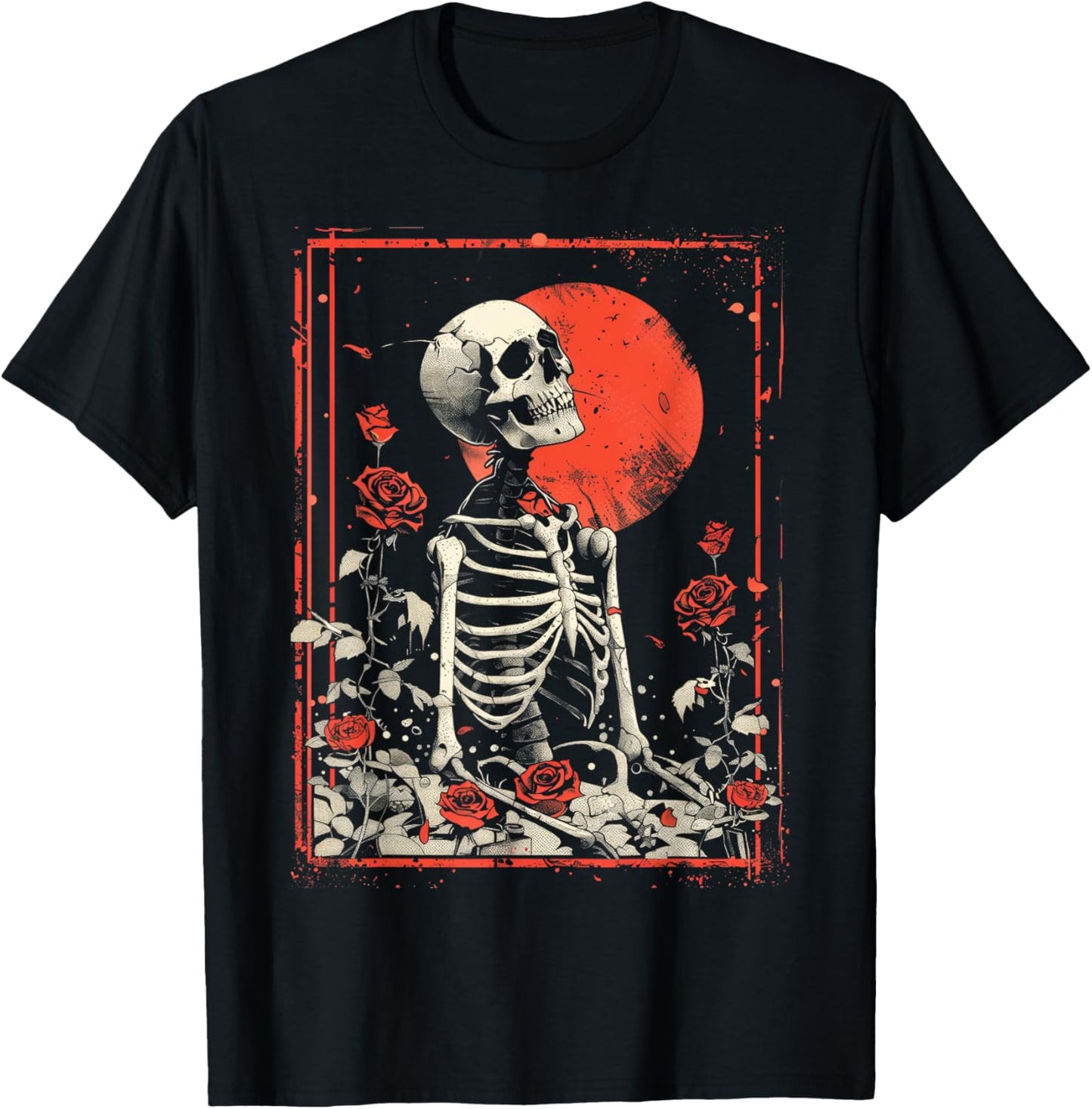 Anime Japanese Goth Cyberpunk City Skeleton Roses Flower