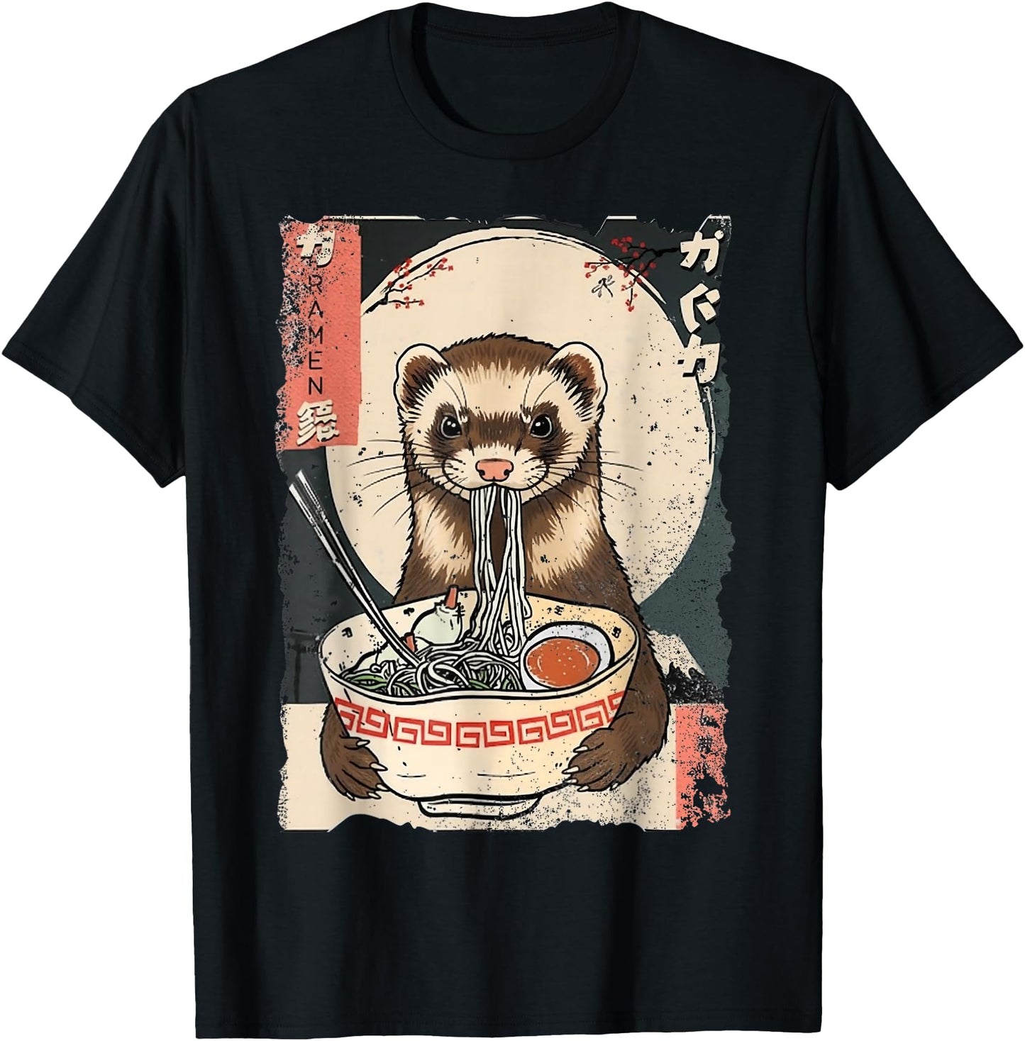 Kawaii Ferret Eating Ramen Noodles Funny Gift Men Women Kid