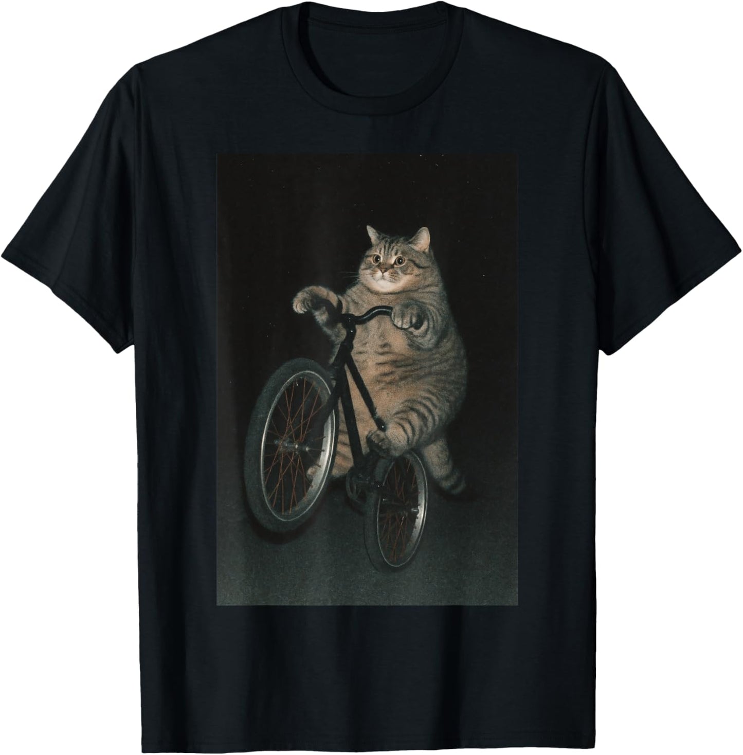 Cat Riding Bike Pet Lover Funny Meme T-Shirt