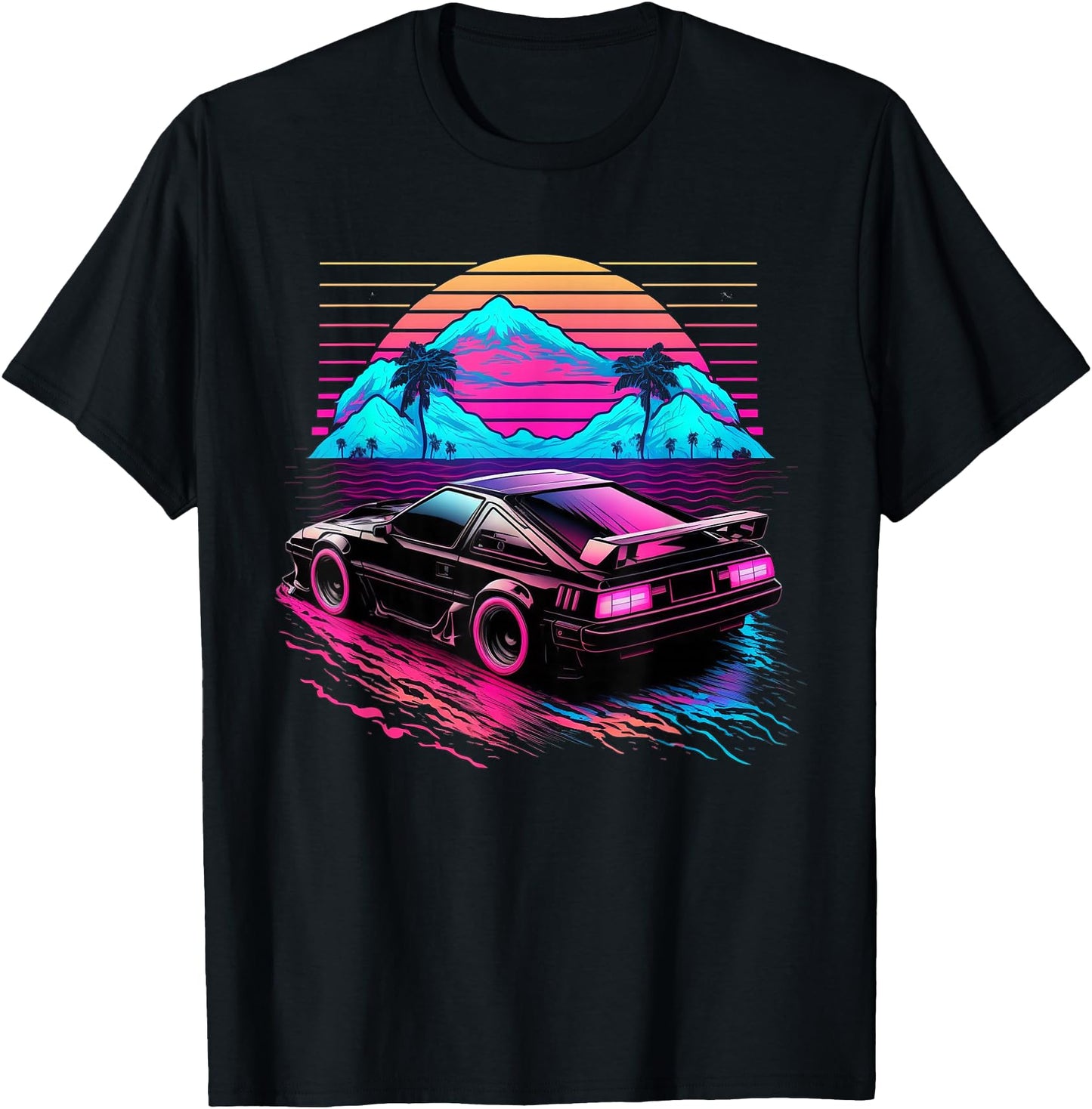 Japanese Retro Futuristic Synthwave Car Racing JDM Tuning