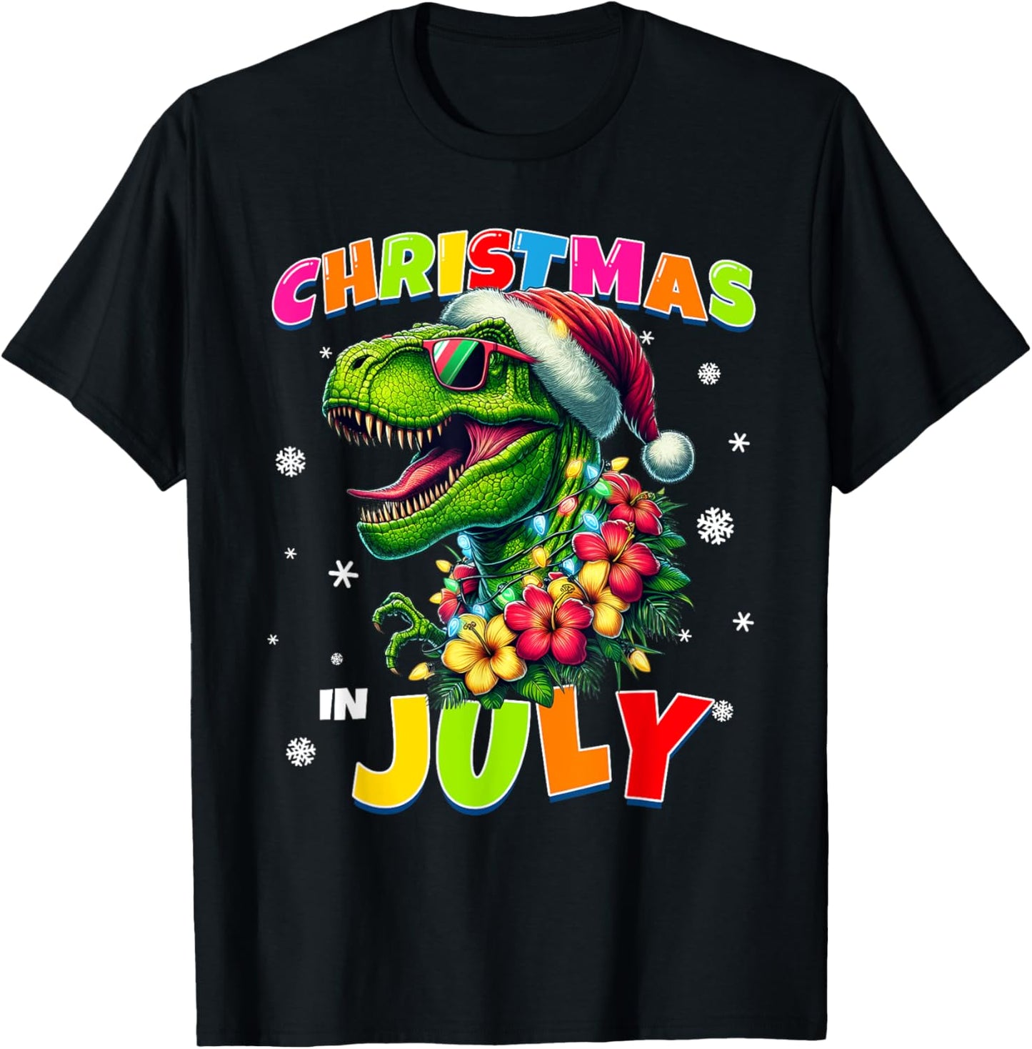 Funny Christmas In July T-Rex Dinosaur Boys Summer Men Women