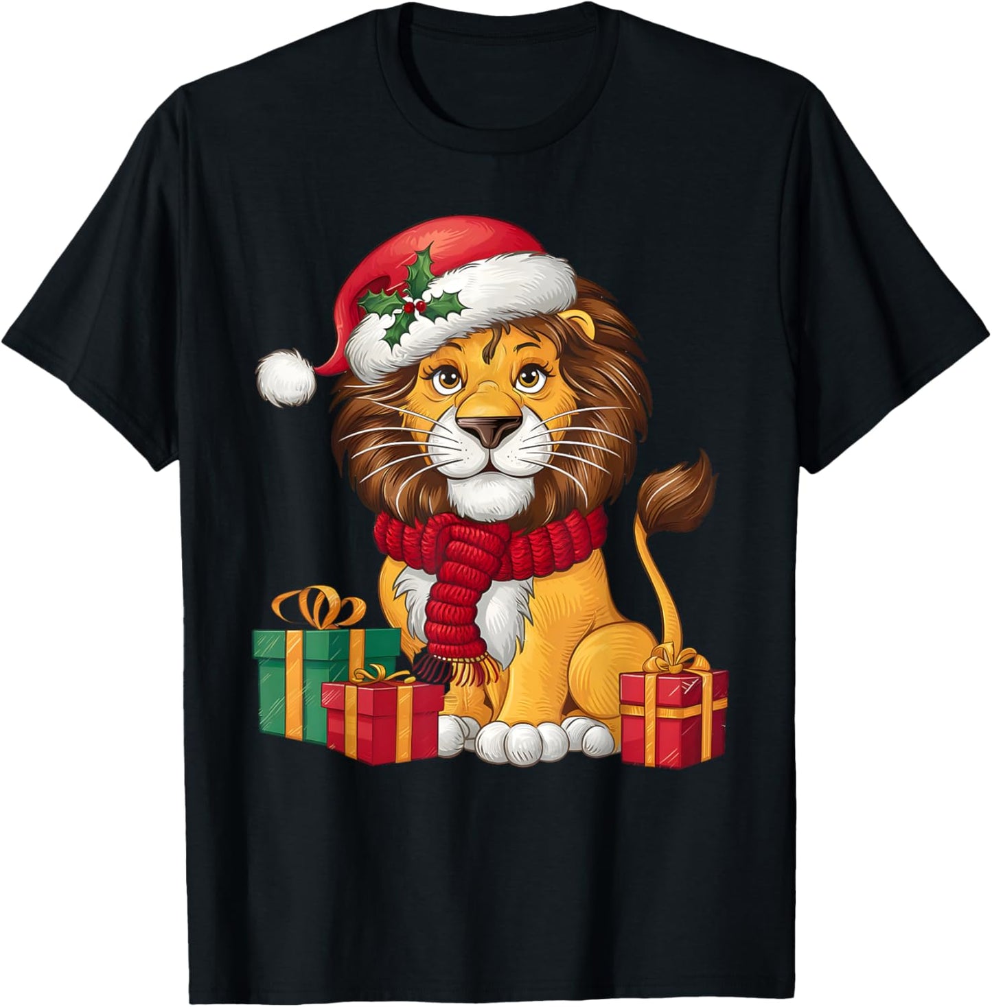 Lion Lover Xmas Holiday Santa Lion Christmas