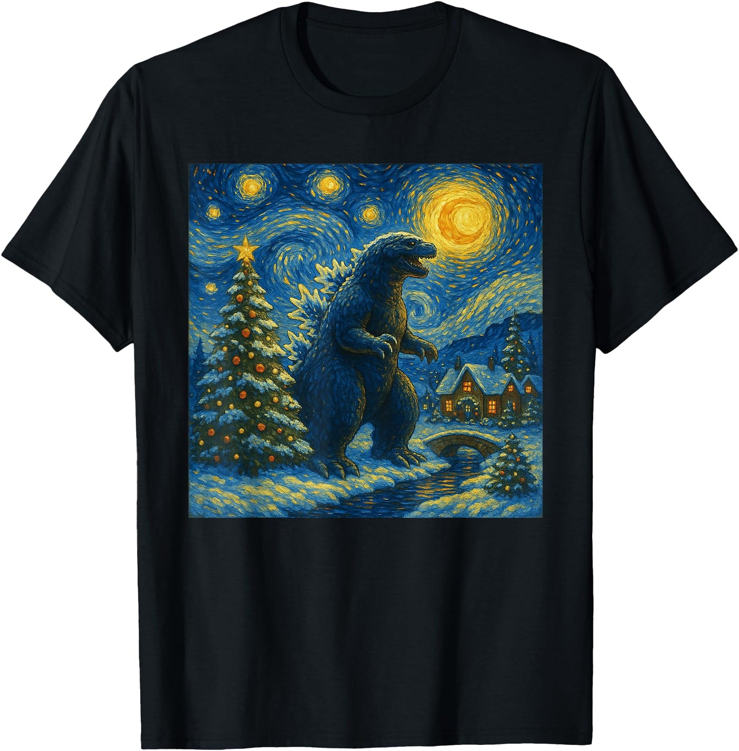 Kaiju Christmas Van Gogh Starry Night Japanese Monster