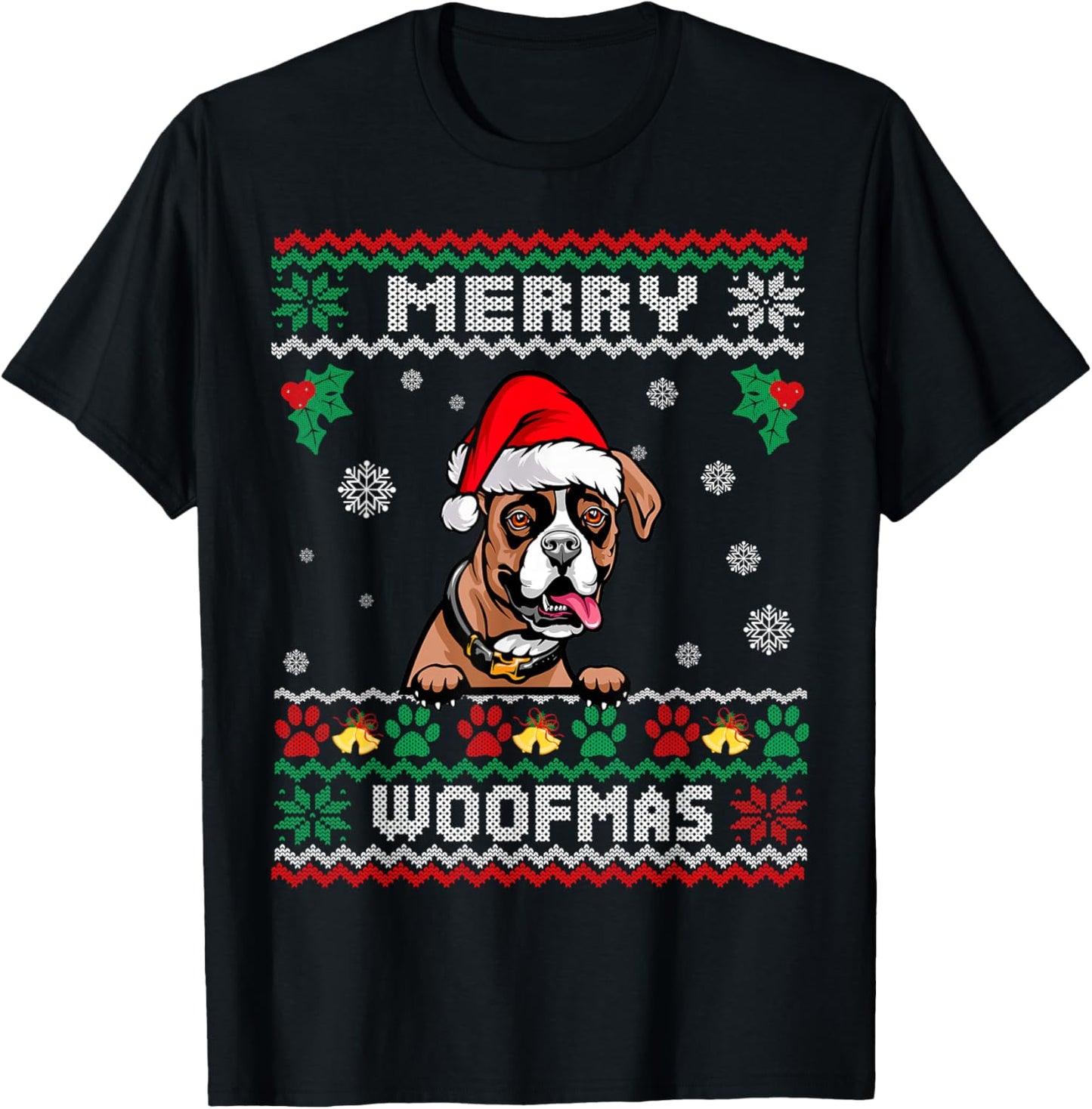 Merry Woofmas Boxer Dog Christmas Funny Ugly Xmas