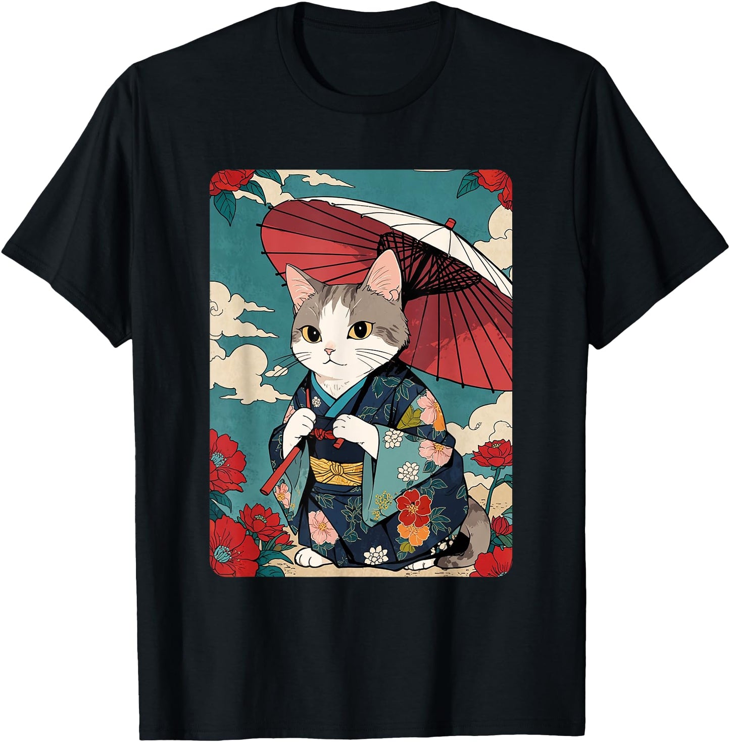Cute Geisha Cat Japanese Cat Retro Neko Vintage Art Ukiyo-e Men Women Girls