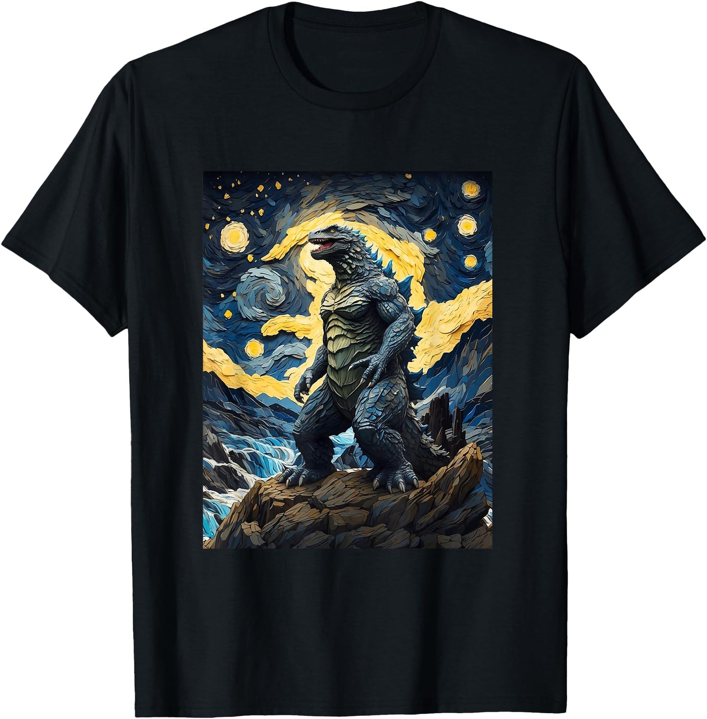 Japanese Monster Kaiju in Van Gogh Starry Night