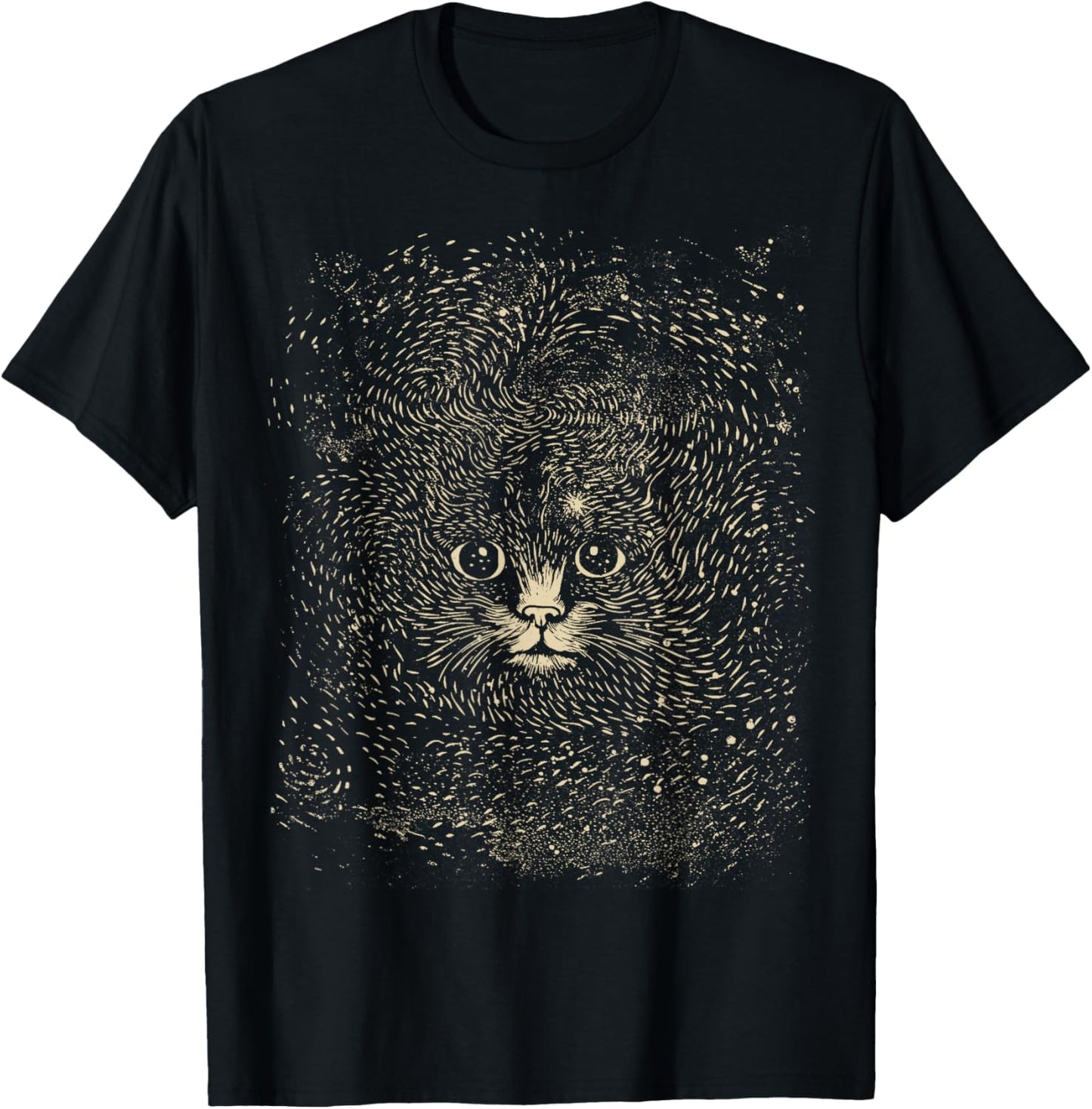 Cat Dark Academia Shirt Starry Cat Kitten for Pet Cat Lover T-Shirt for Men Women Kids