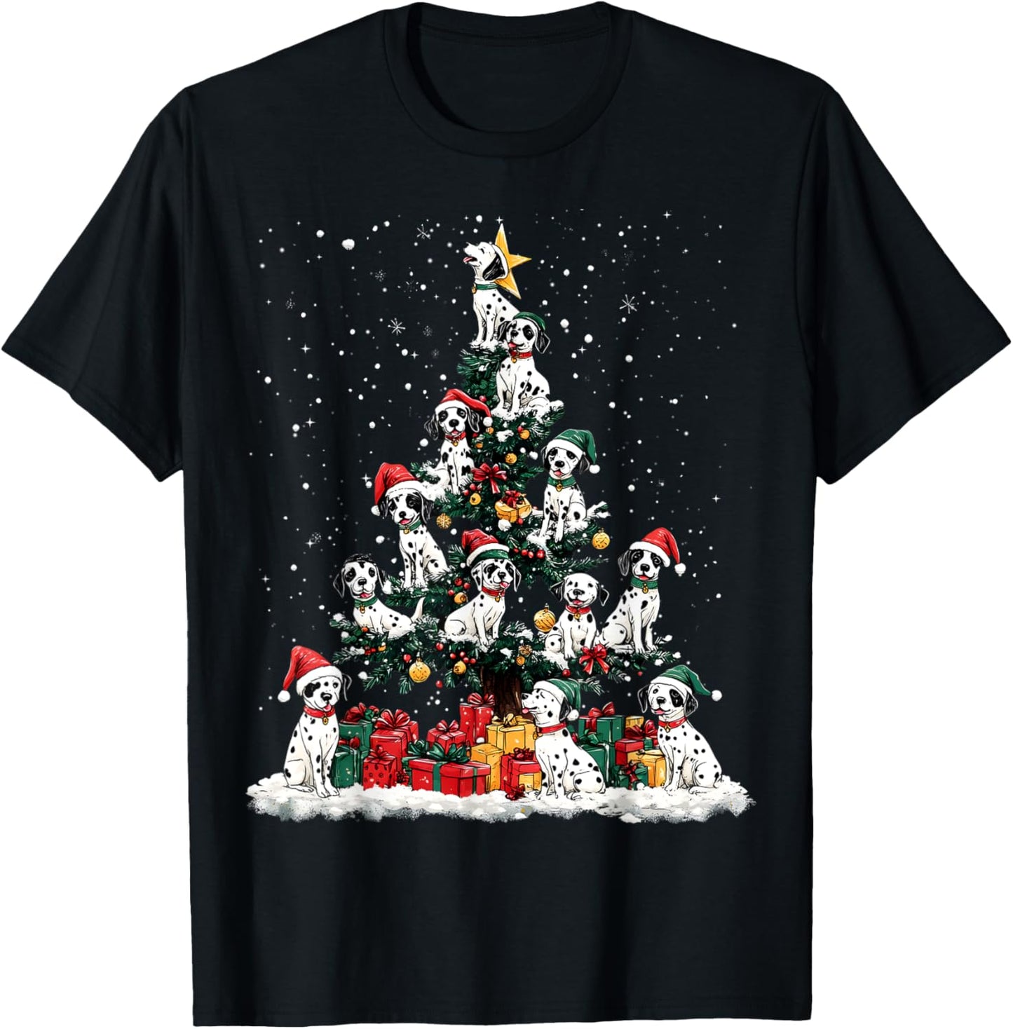 Dalmatian Christmas Tree Dog Santa Xmas Merry Dogmas Men Women Kids