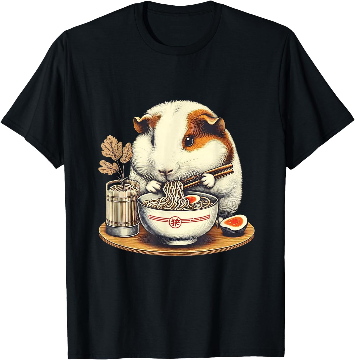 Guinea Pig Ramen Kawaii Neko Japanese Noodles Aesthetic T-Shirt, Small