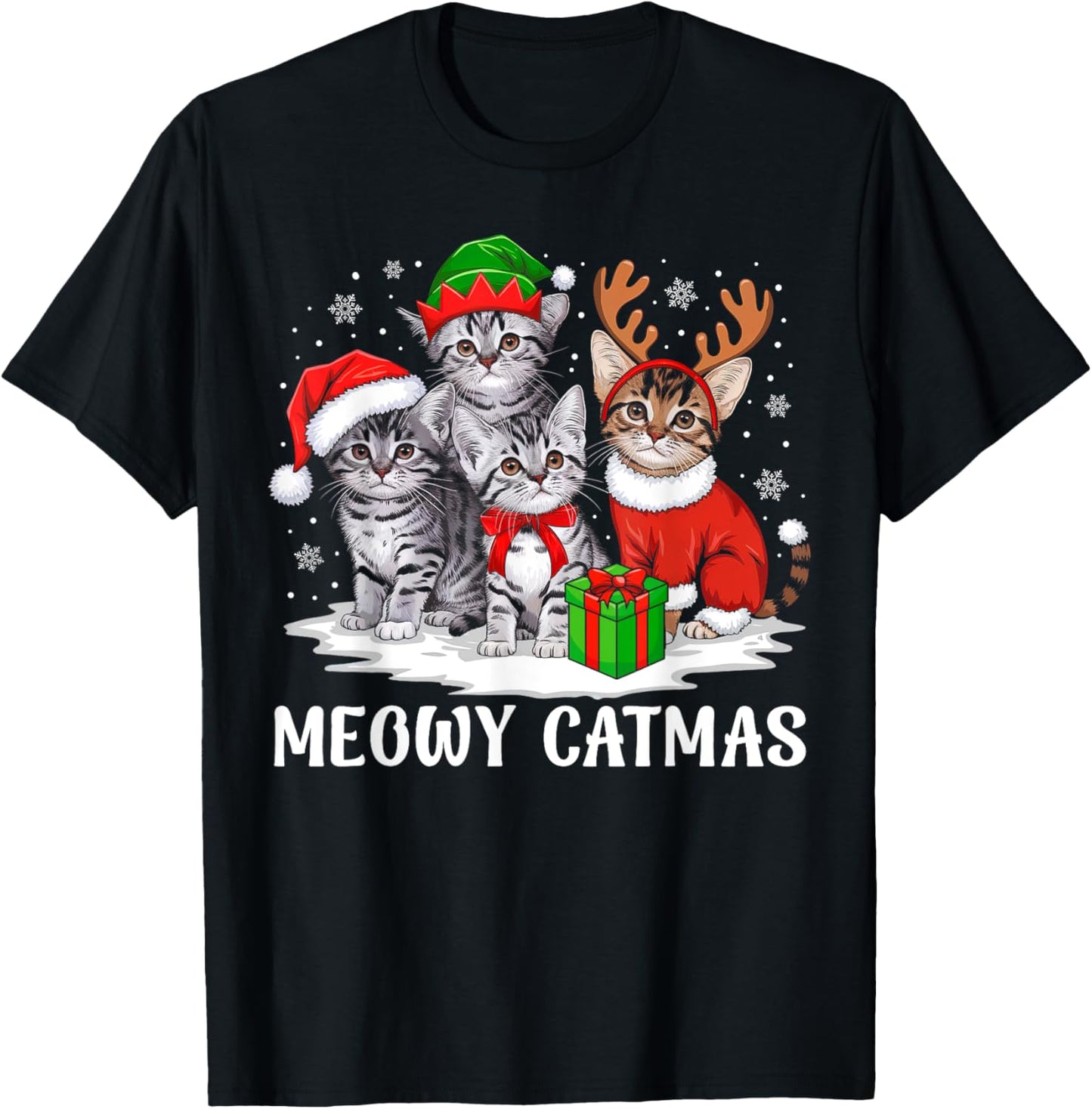 Cat Christmas Shirt For Women Men Xmas Pajamas Meowy Catmas