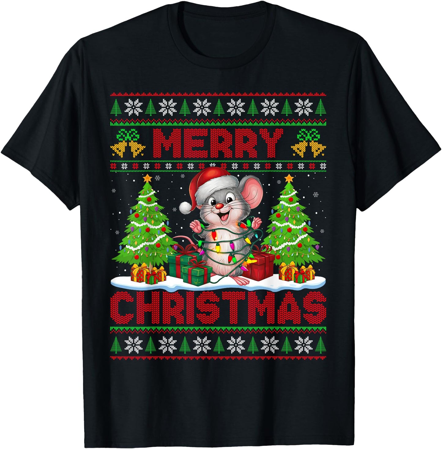 Rat Mouse Ugly Christmas Sweaters Funny Santa Lights Xmas
