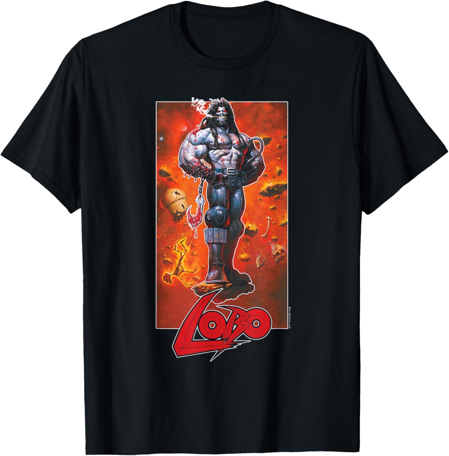 DC Comics Lobo Pose Unisex Adult Black Cartoon