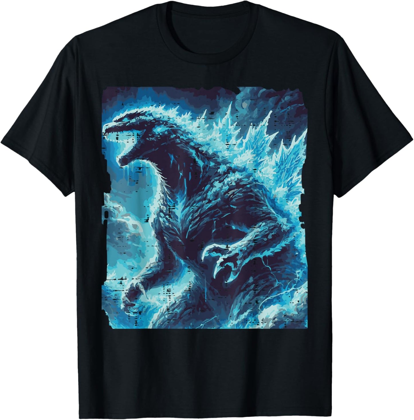 Japanese Blue Kaiju Monster Art Men Boys Kids Youth Teens
