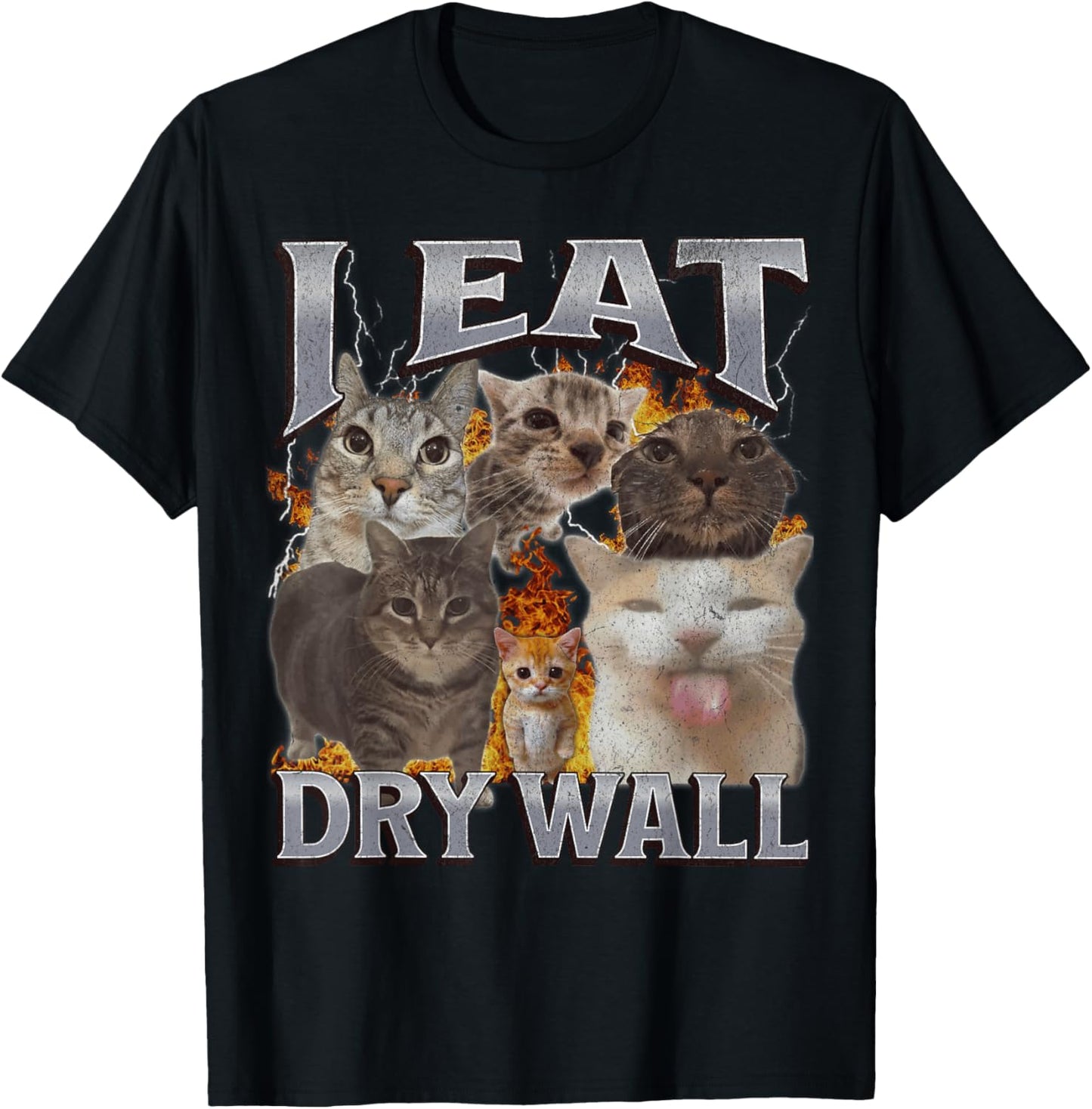 I Eat Drywall Funny Cat Meme Bootleg Graphic Men Women