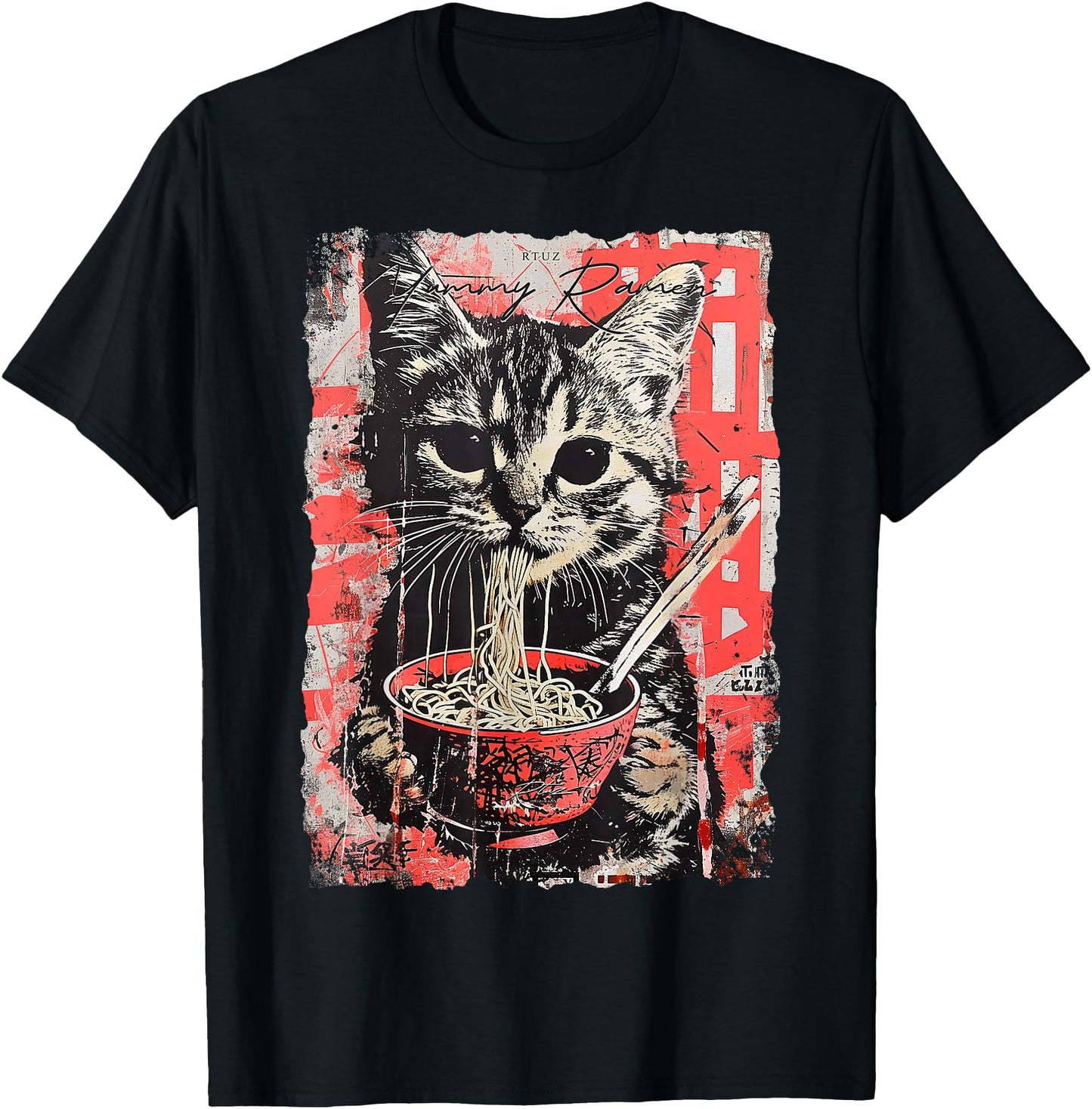 Ramen Noodles Cat Japan Y2K Kawaii Retro Cats Manga Anime