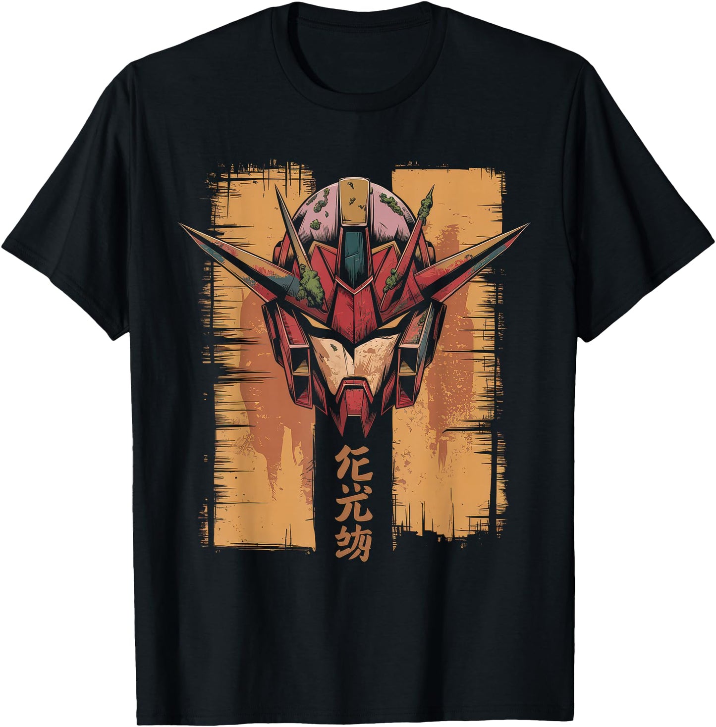Mecha Tshirt Japanese Mecha Robot Head Anime Art Ukiyo-E