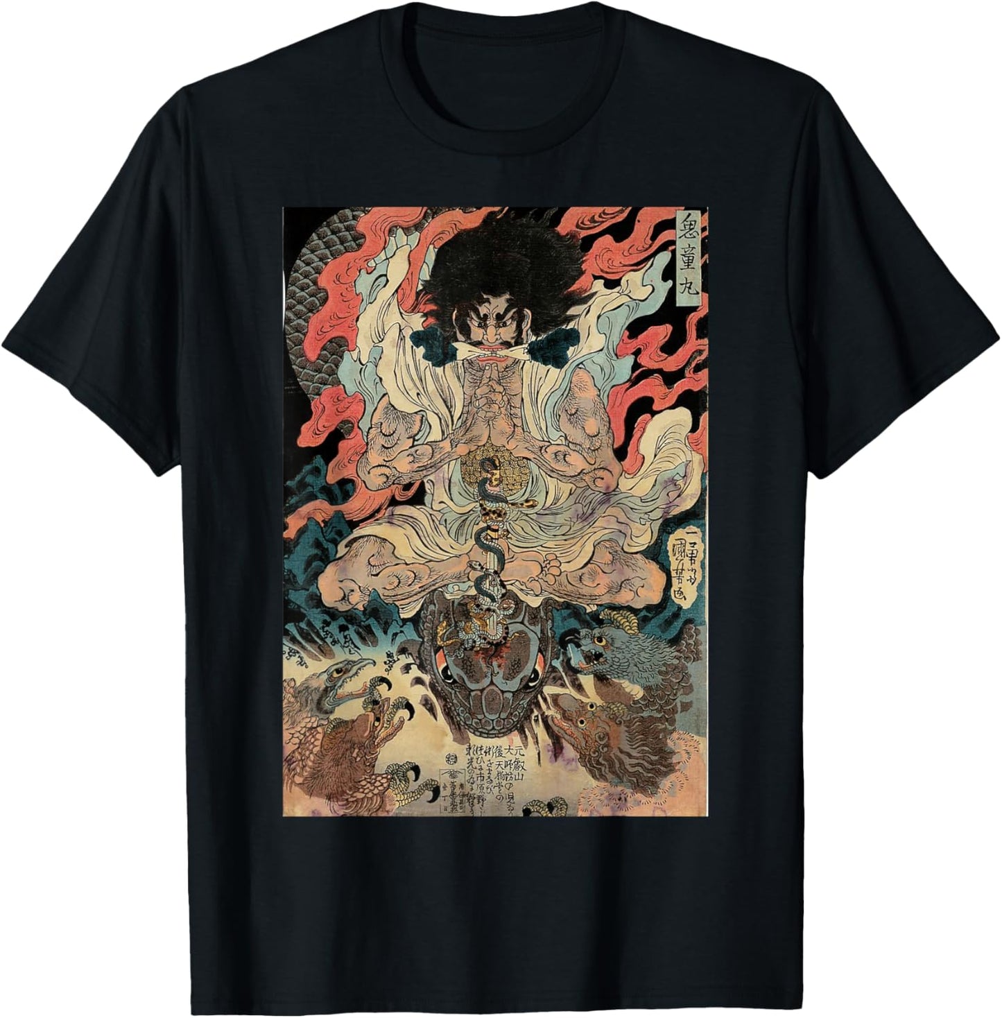 Japanese Vintage Artwork Tengu Gods Defeat The Evil Snake