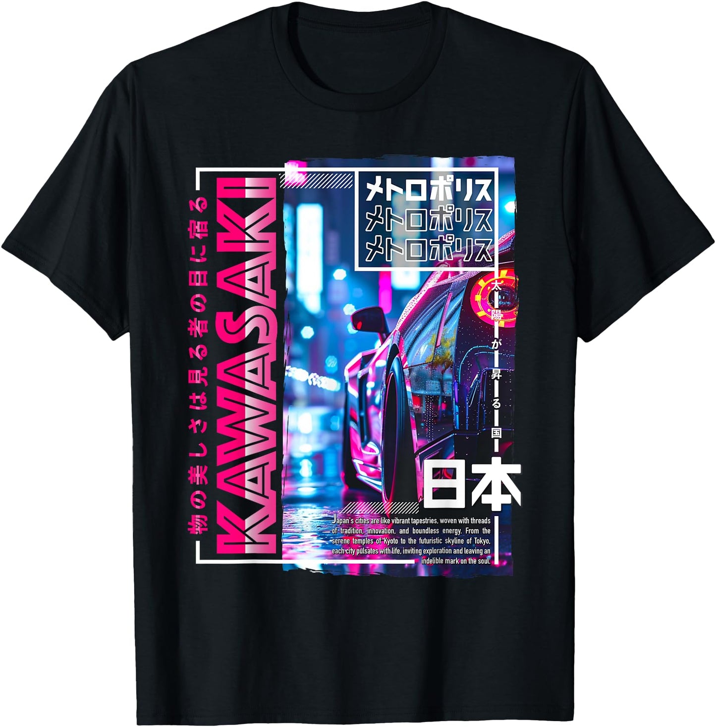 Kawasaki City 80s Synthwave Racing Car Japan Kawasaki